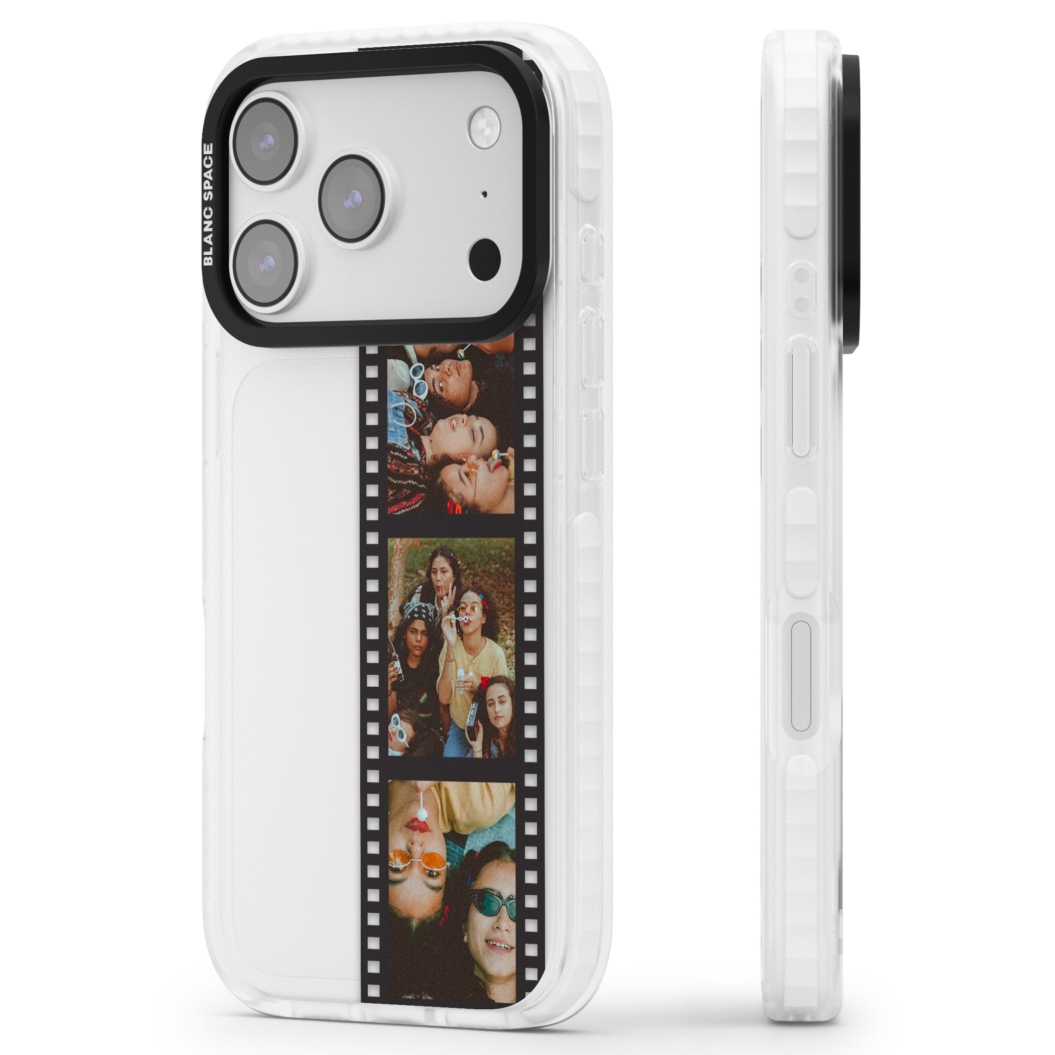 Personalised Photo Film Strip iPhone 17 Pro Max Impact Clear Phone Case Side Profile