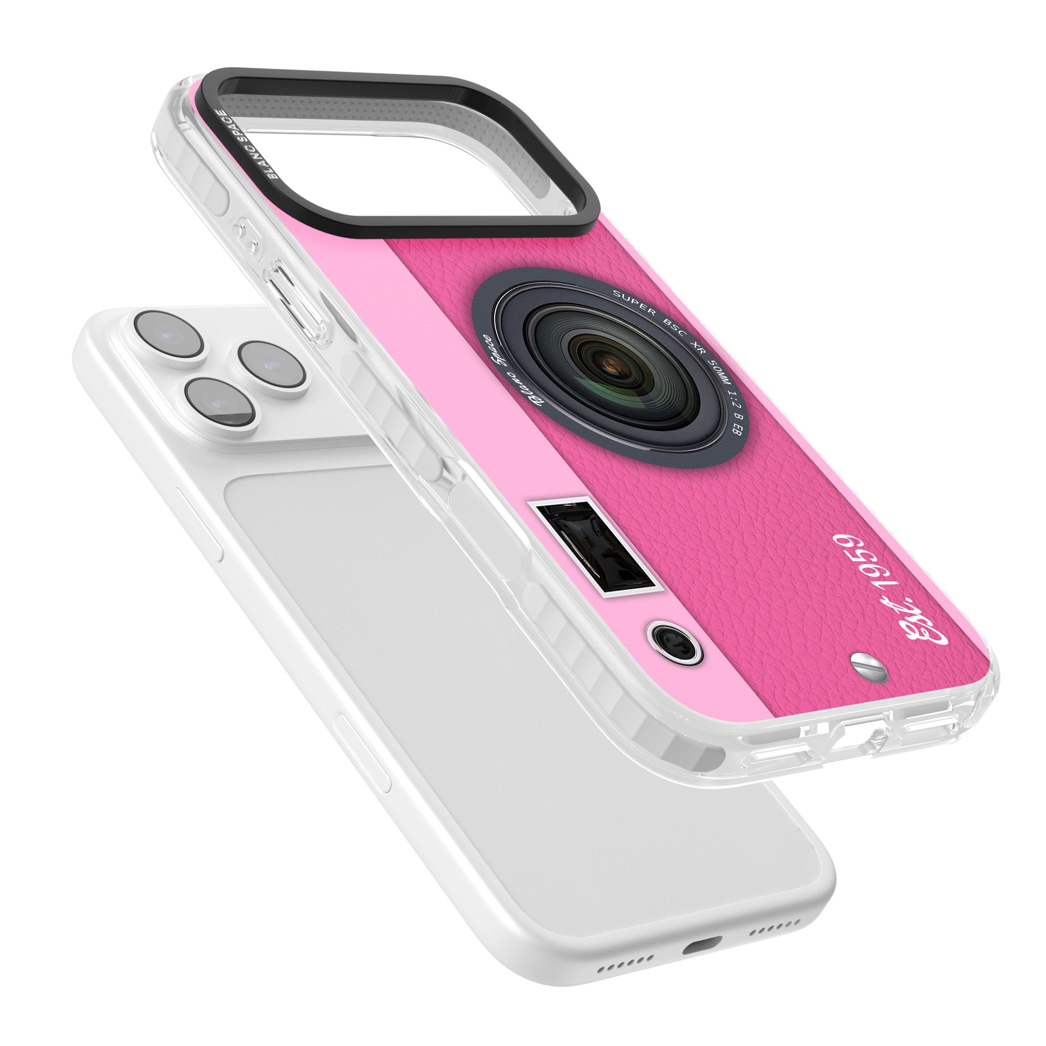 Personalised Pink Dream Camera iPhone 17 Pro Max Impact Clear Phone Case Colours