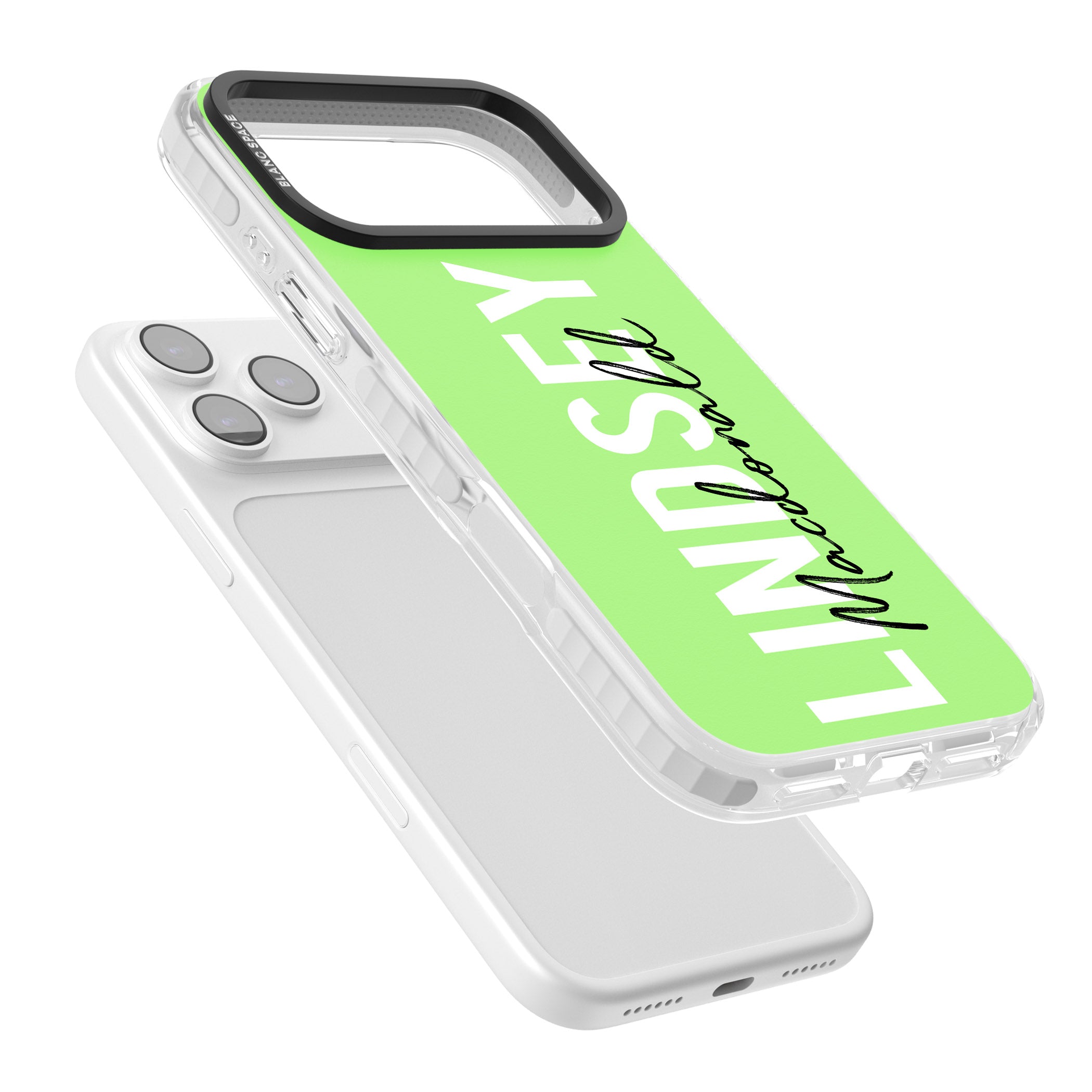 Personalised Bold Name: Lime iPhone 17 Pro Max Impact Clear Phone Case Colours