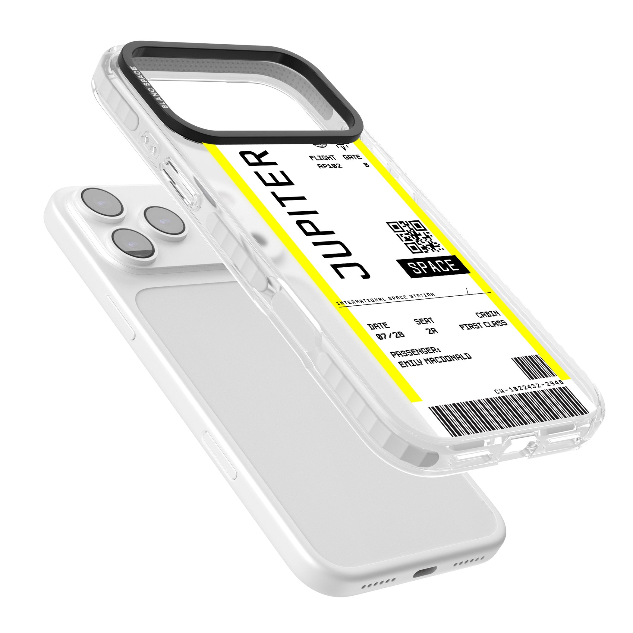Personalised Jupiter Travel Ticket iPhone 17 Pro Max Impact Clear Phone Case Colours