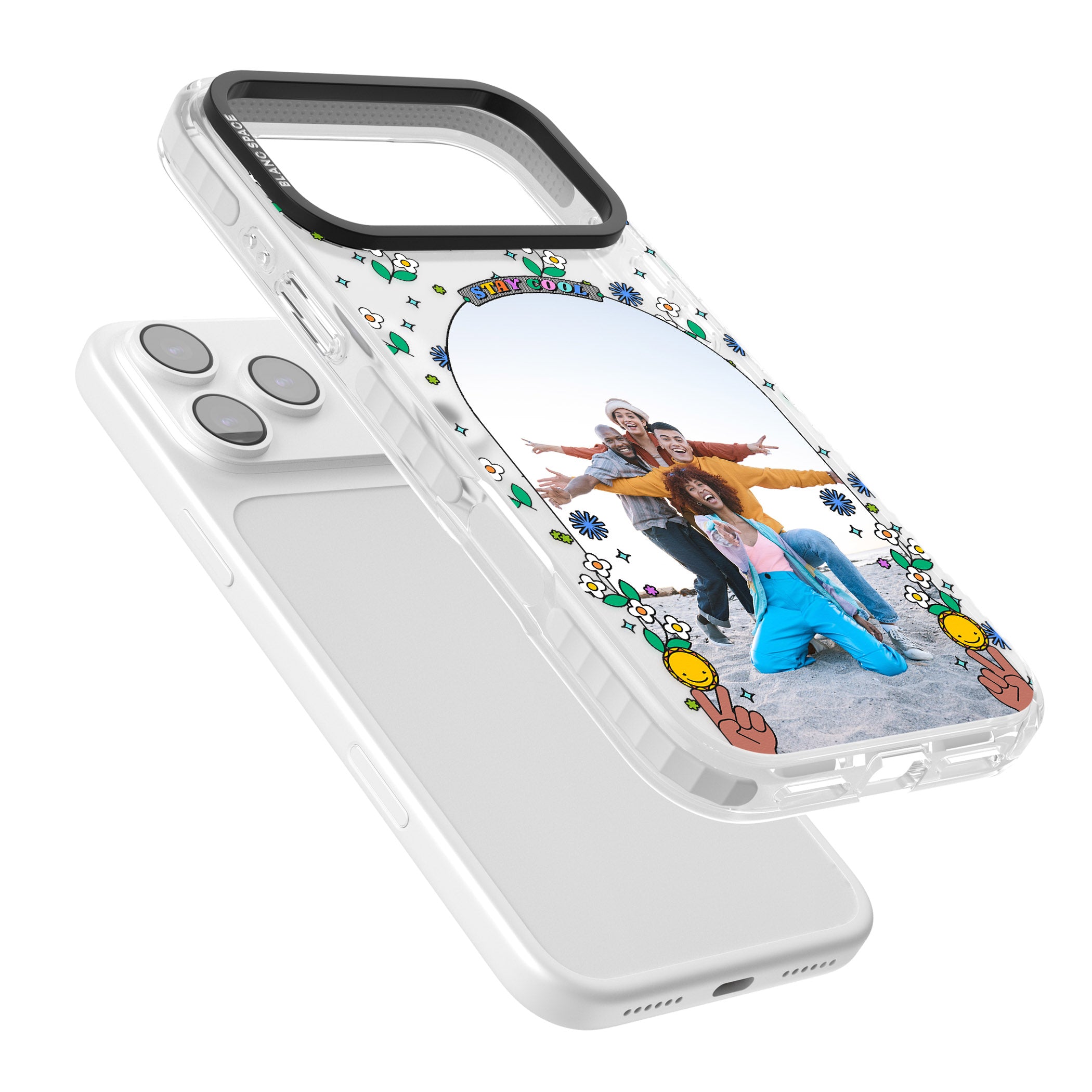 Personalised Summer Photo Frame iPhone 17 Pro Max Impact Clear Phone Case Colours
