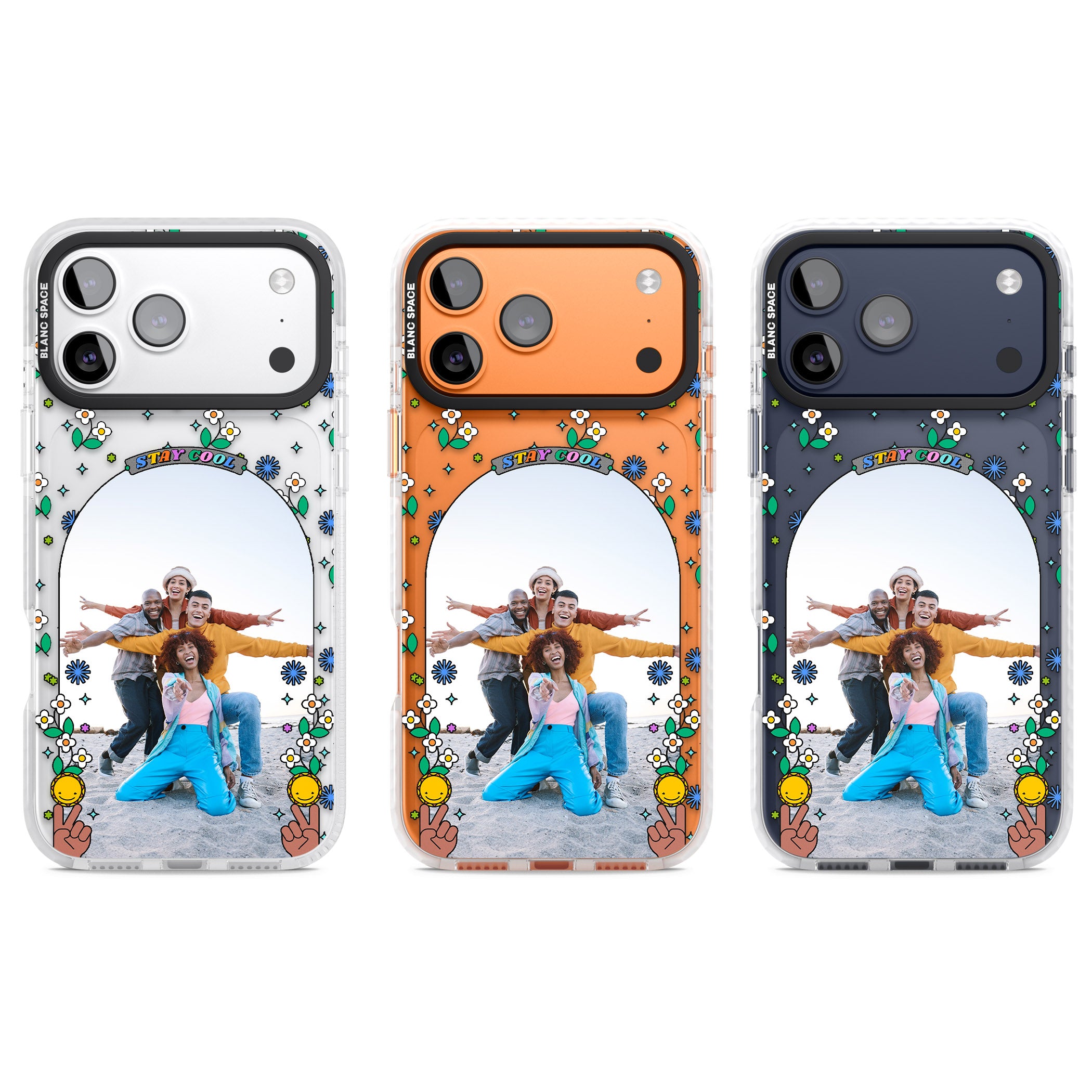 Personalised Summer Photo Frame iPhone 17 Pro Impact Clear Phone Case APT Impact Protection