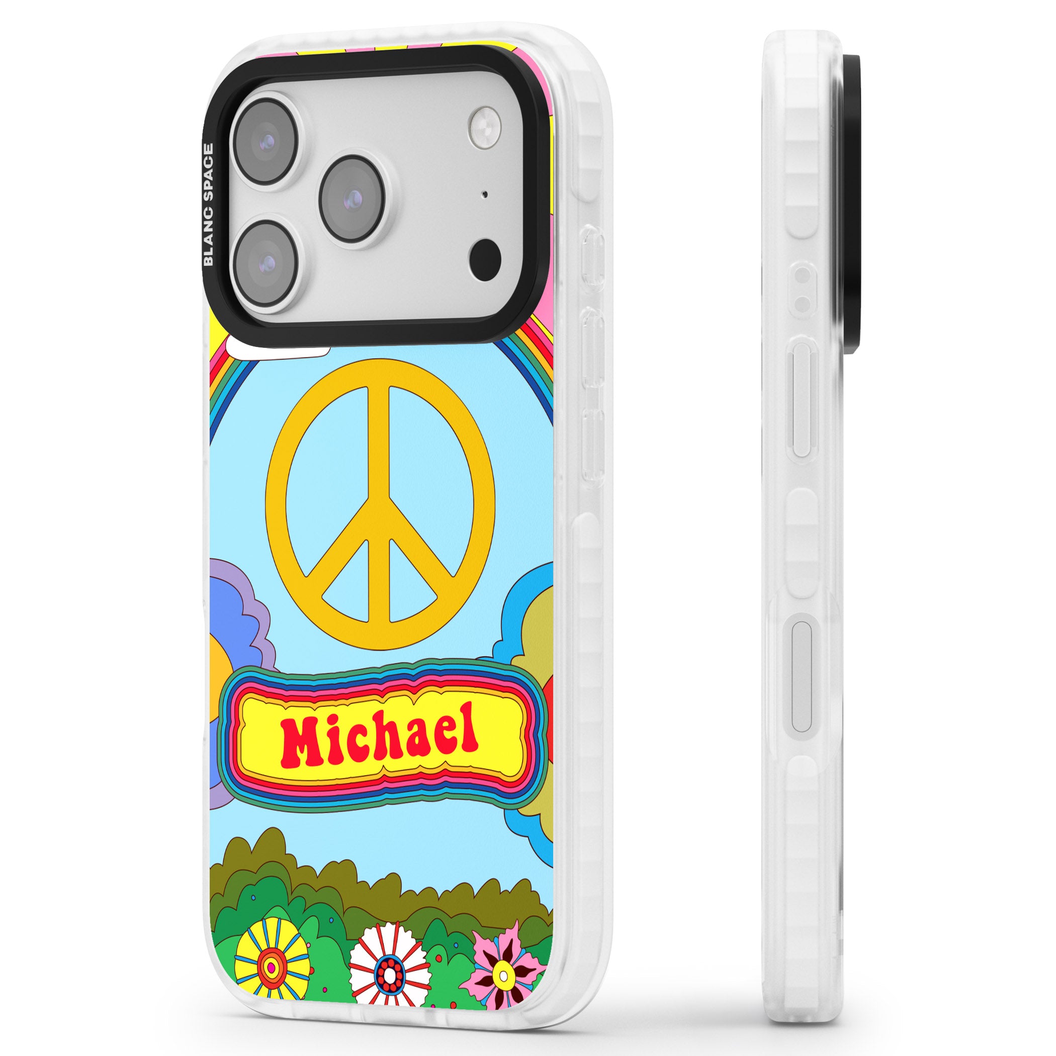Personalised Happy Days iPhone 17 Pro Max Impact Clear Phone Case Side Profile