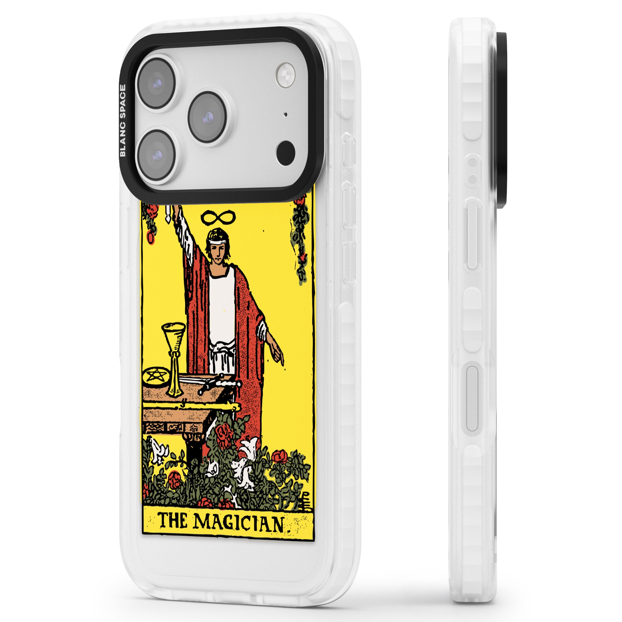 Personalised The Magician Tarot Card (Color) iPhone 17 Pro Max Impact Clear Phone Case Side Profile