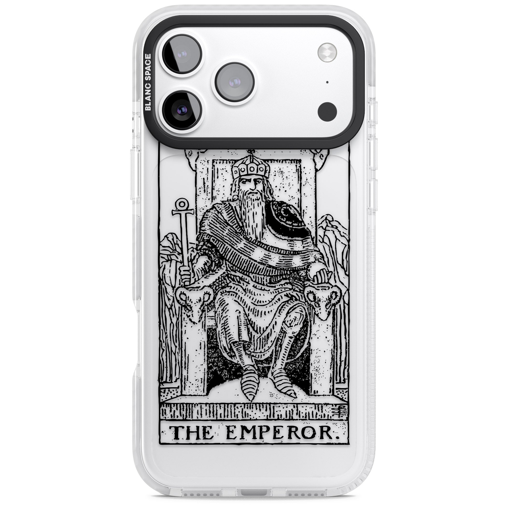 Personalised The Emperor Tarot iPhone 17 Pro Max Impact Clear Phone Case