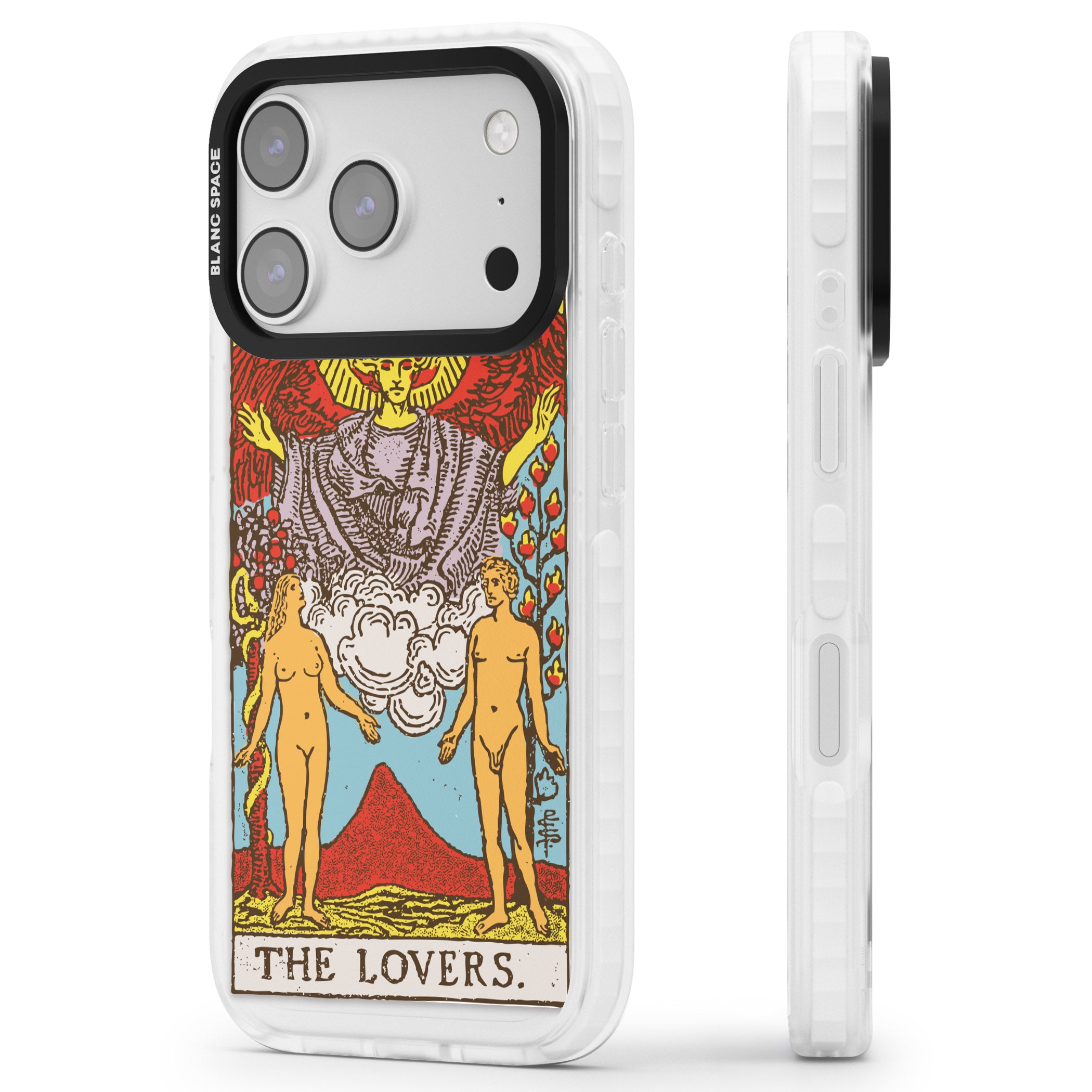 Personalised The Lovers Tarot Card (Color) iPhone 17 Pro Max Impact Clear Phone Case Side Profile