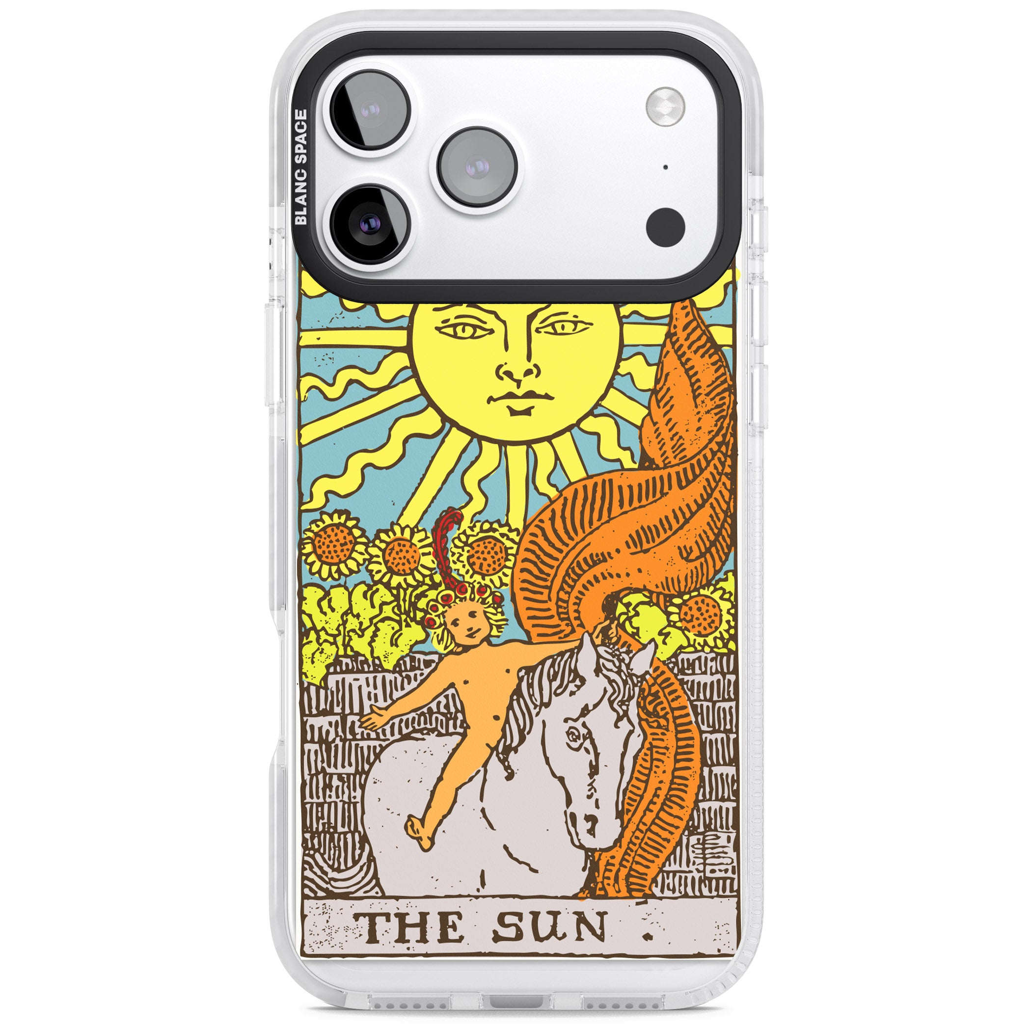 Personalised The Sun Tarot Card (Color) iPhone 17 Pro Max Impact Clear Phone Case