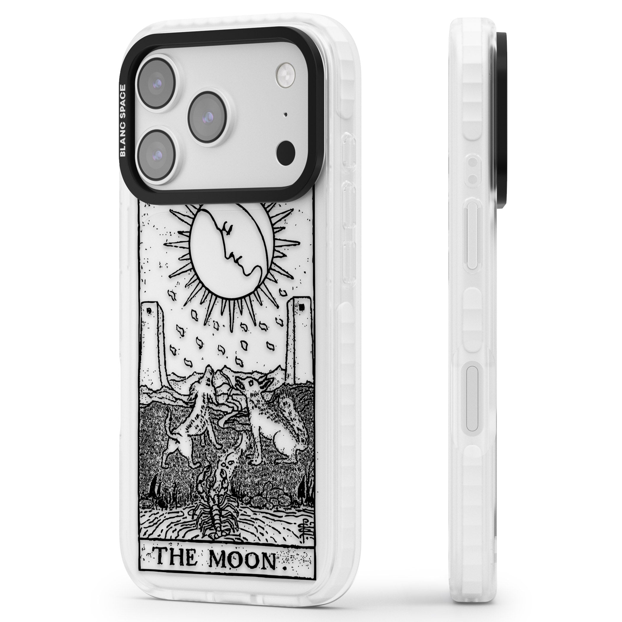 Personalised The Moon Tarot Card (Clear) iPhone 17 Pro Max Impact Clear Phone Case Side Profile