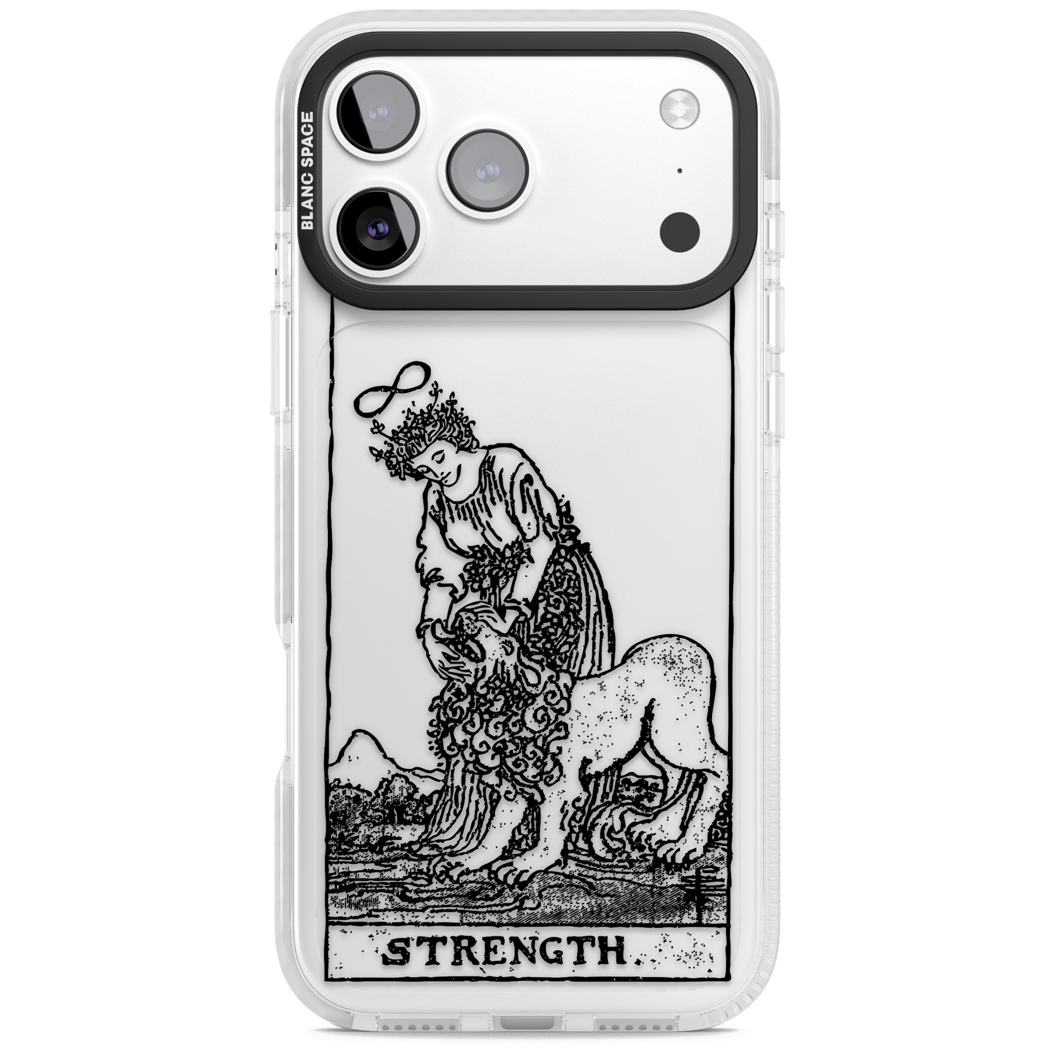 Personalised Strength Tarot Card (Clear) iPhone 17 Pro Max Impact Clear Phone Case