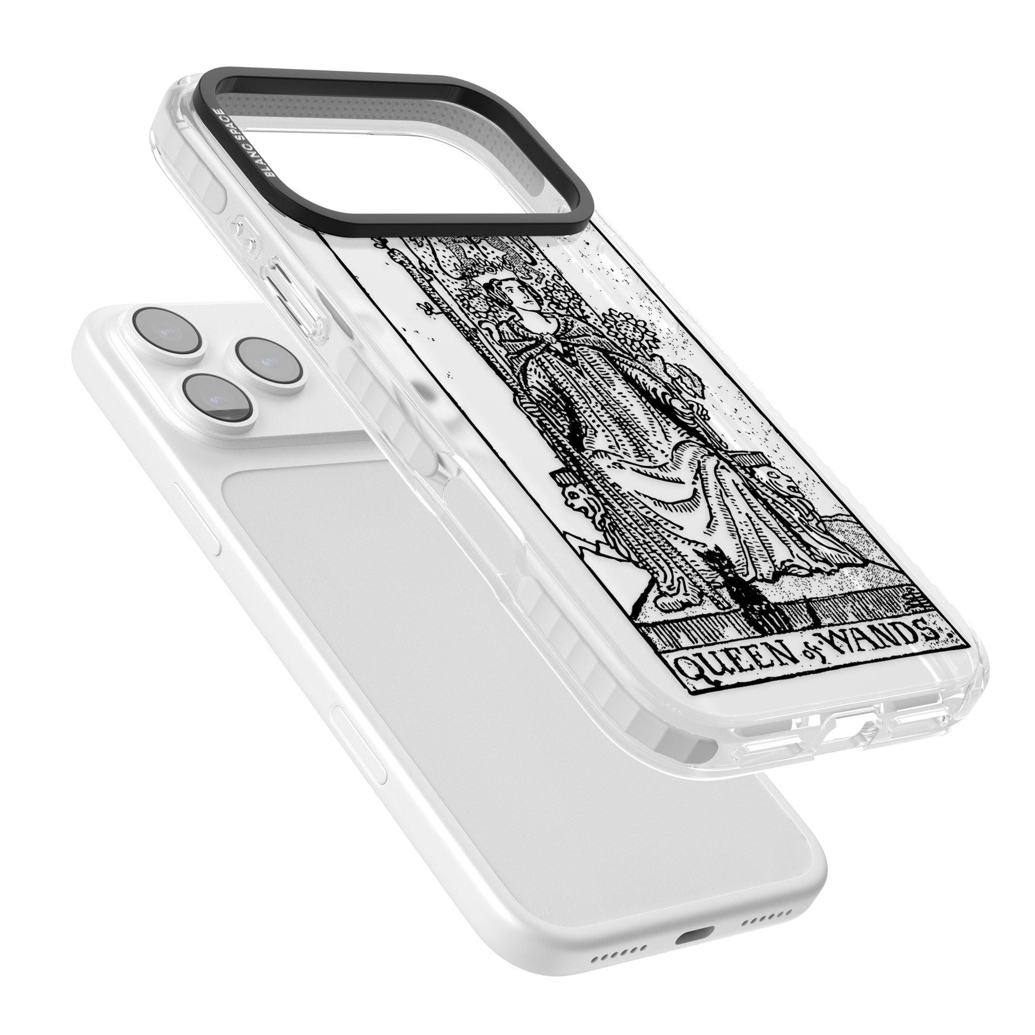 Personalised Queen Of Wands Tarot Card (Clear) iPhone 17 Pro Max Impact Clear Phone Case Colours