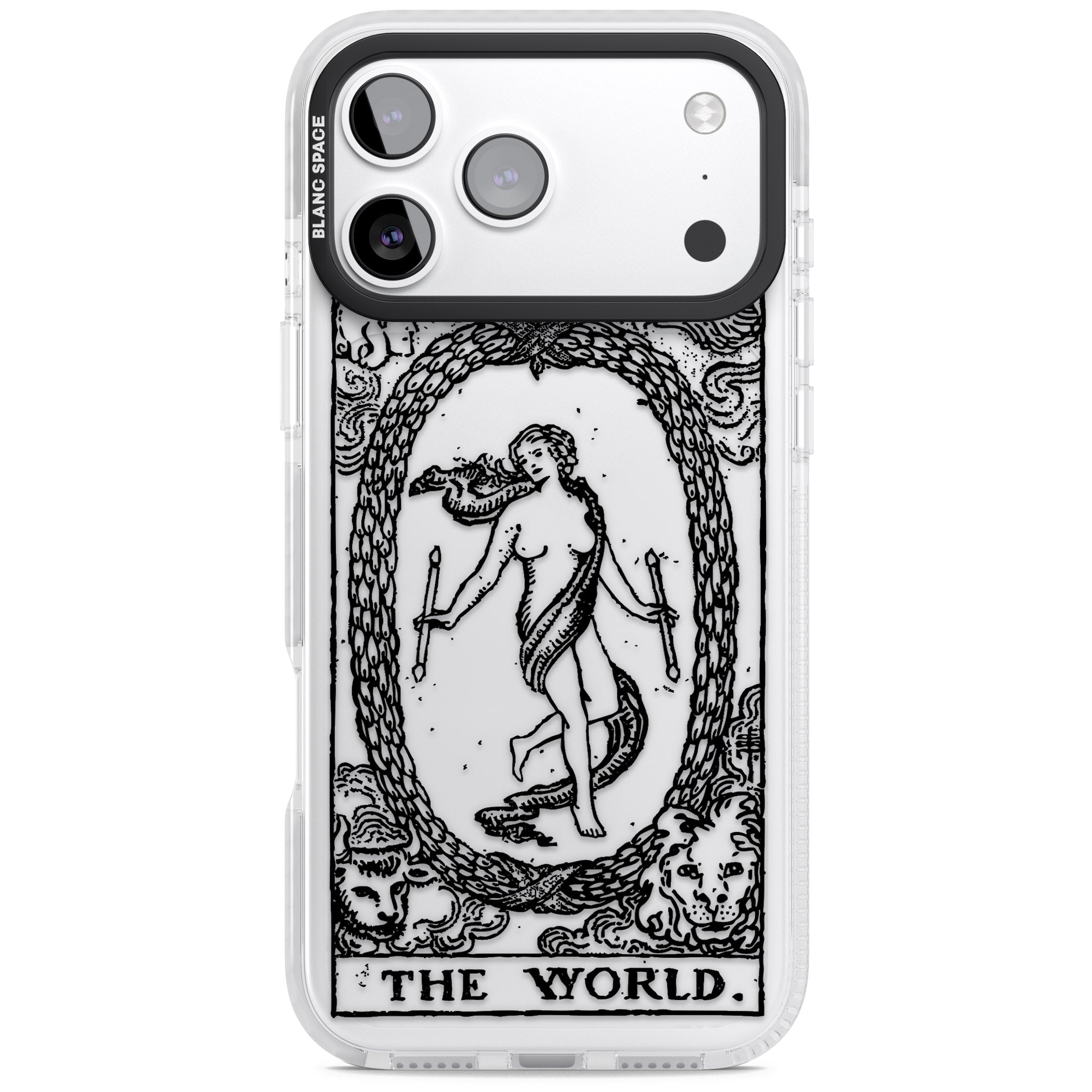 Personalised The World Tarot Card (Clear) iPhone 17 Pro Max Impact Clear Phone Case