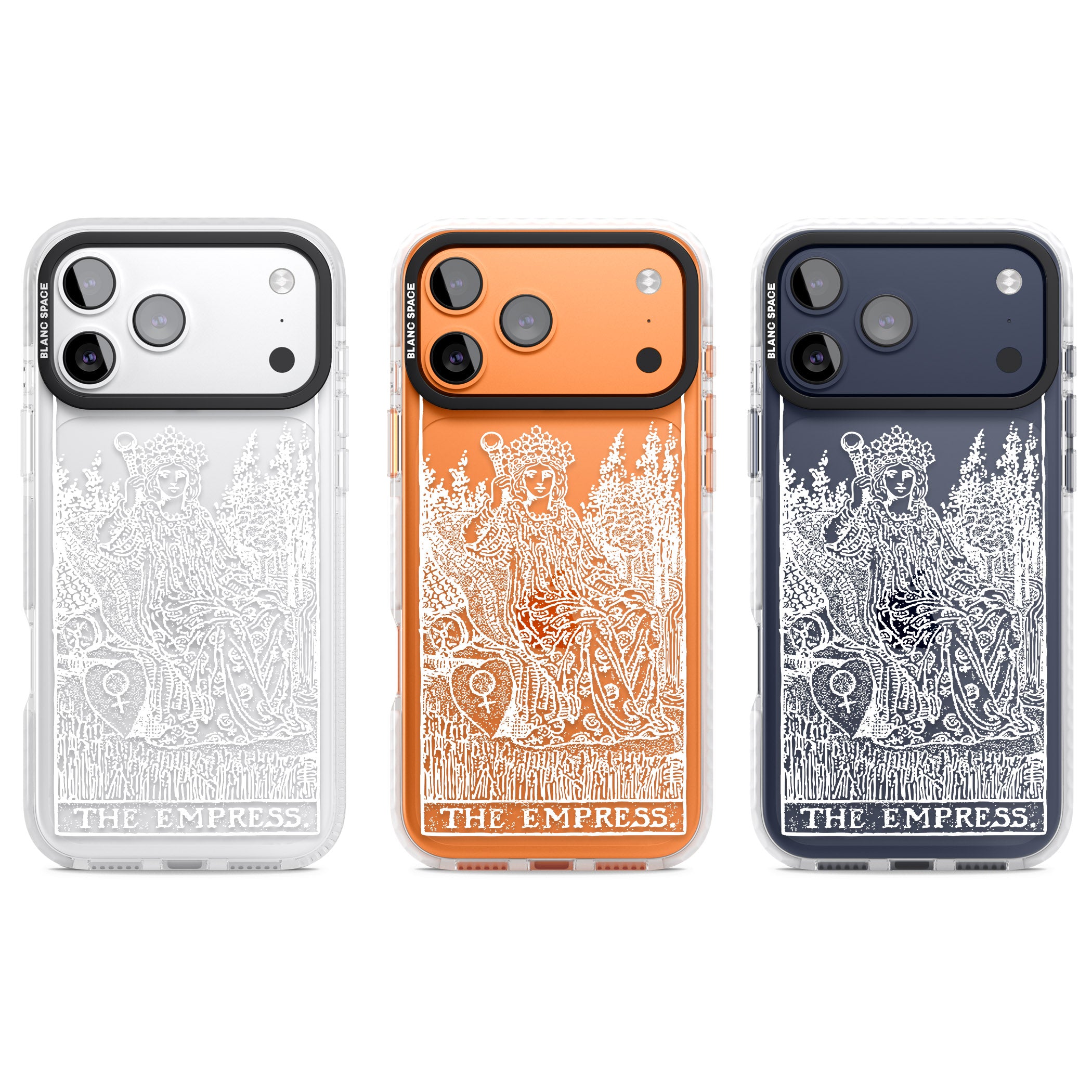 Personalised The Empress Tarot Card (White) iPhone 17 Pro Impact Clear Phone Case APT Impact Protection