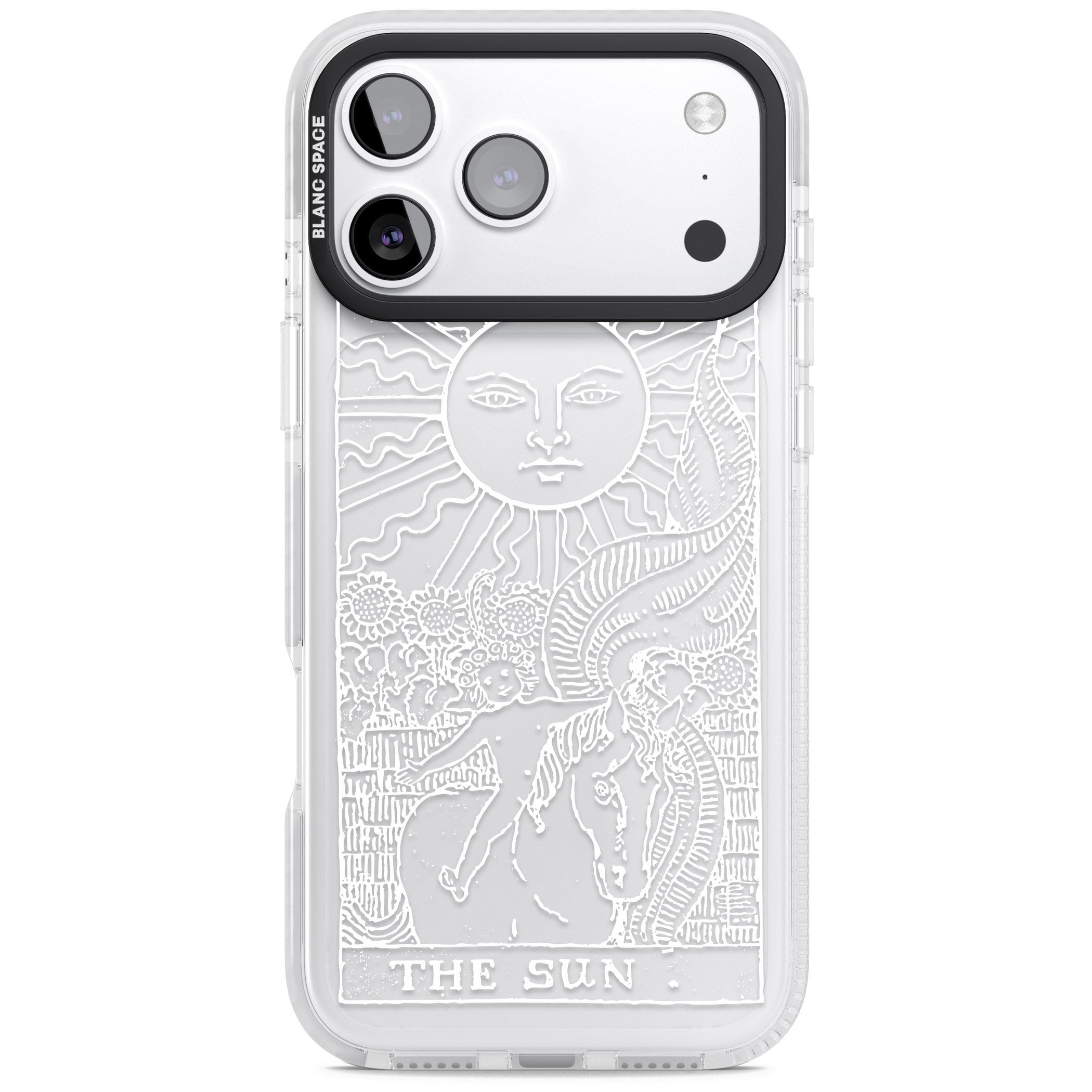 Personalised The Sun Tarot Card (White) iPhone 17 Pro Max Impact Clear Phone Case
