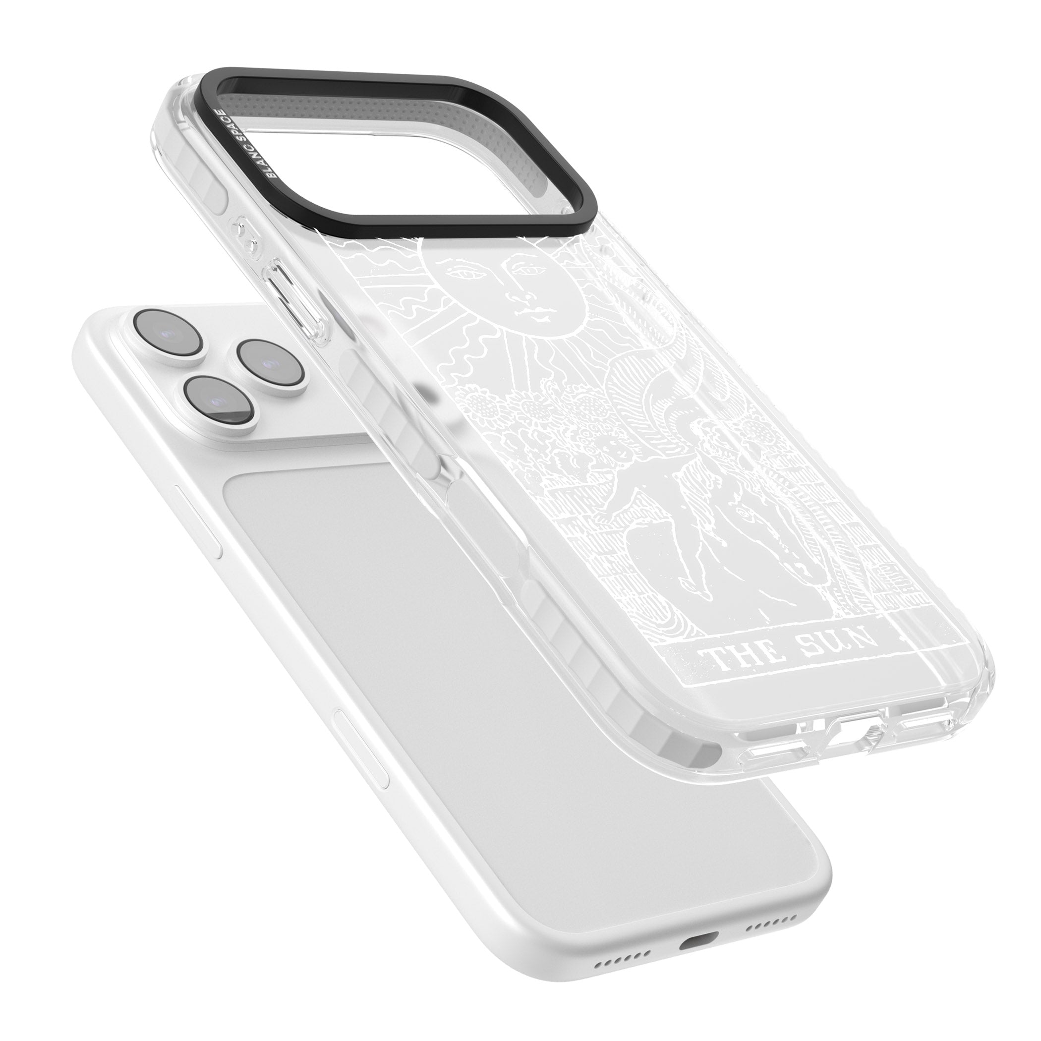 Personalised The Sun Tarot Card (White) iPhone 17 Pro Max Impact Clear Phone Case Colours