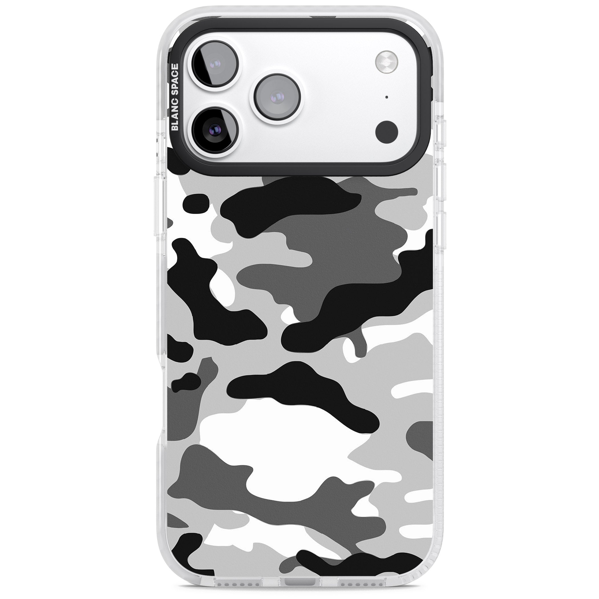 Grey Black Urban Camo iPhone 17 Pro Max Impact Clear Phone Case