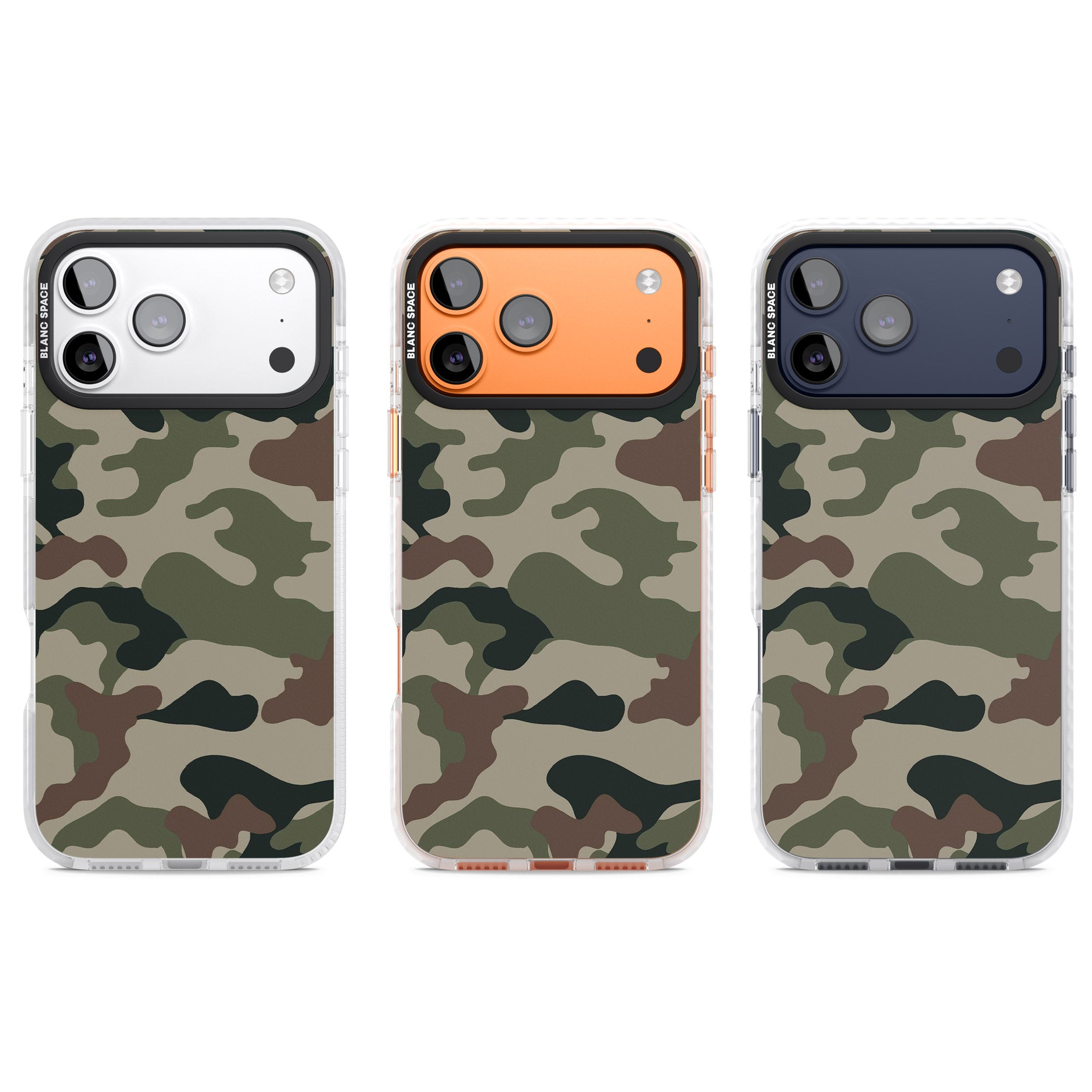 Woodland British Camo iPhone 17 Pro Impact Clear Phone Case APT Impact Protection