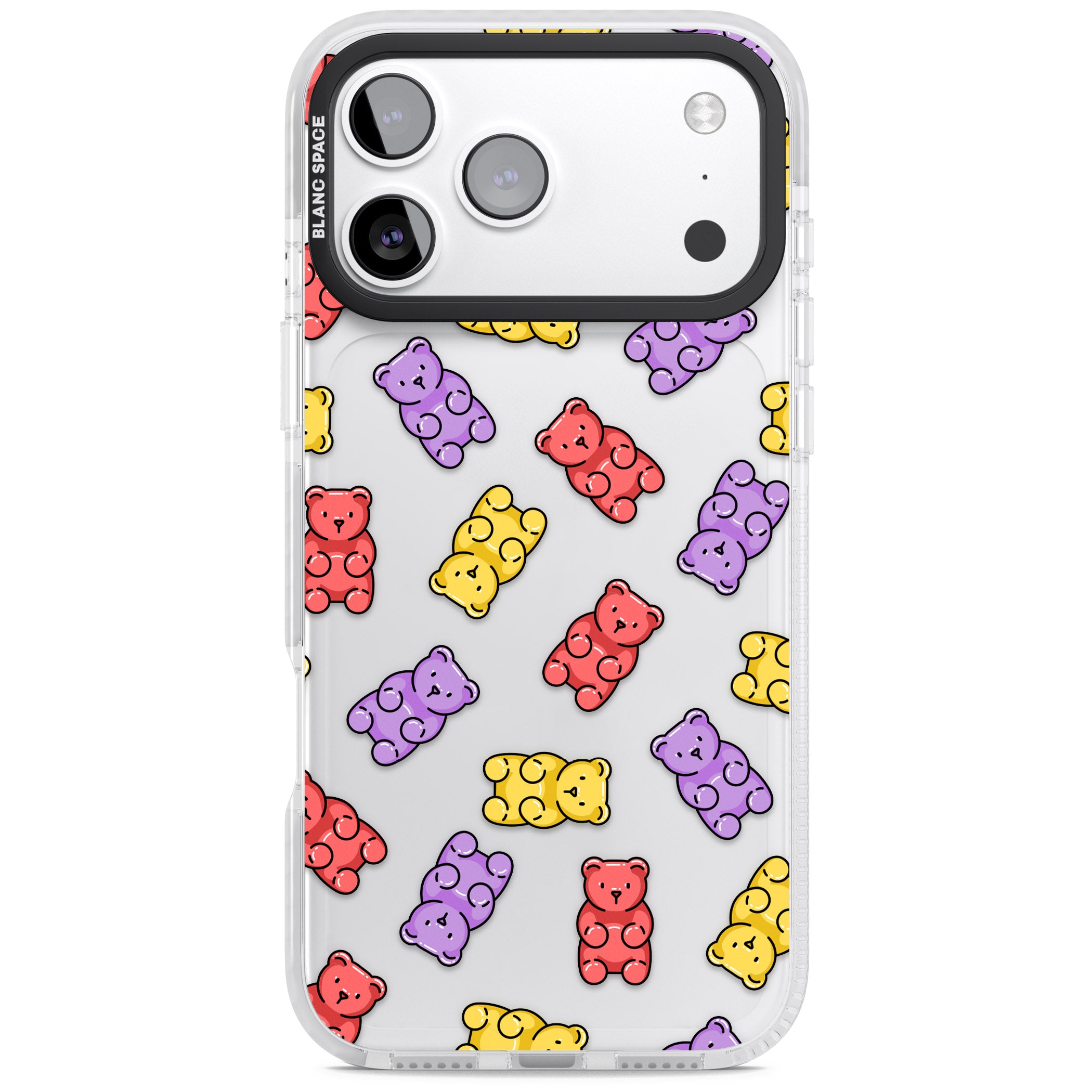 Gummy Bear Pattern iPhone 17 Pro Max Impact Clear Phone Case