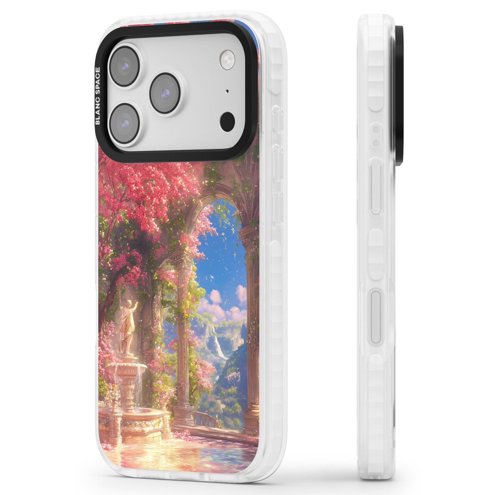 Castle Blossom iPhone 17 Pro Max Impact Clear Phone Case Side Profile