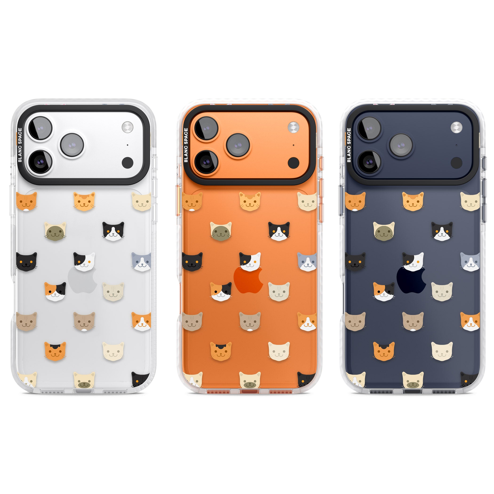 Cute Cat Face Transparent iPhone 17 Pro Impact Clear Phone Case APT Impact Protection