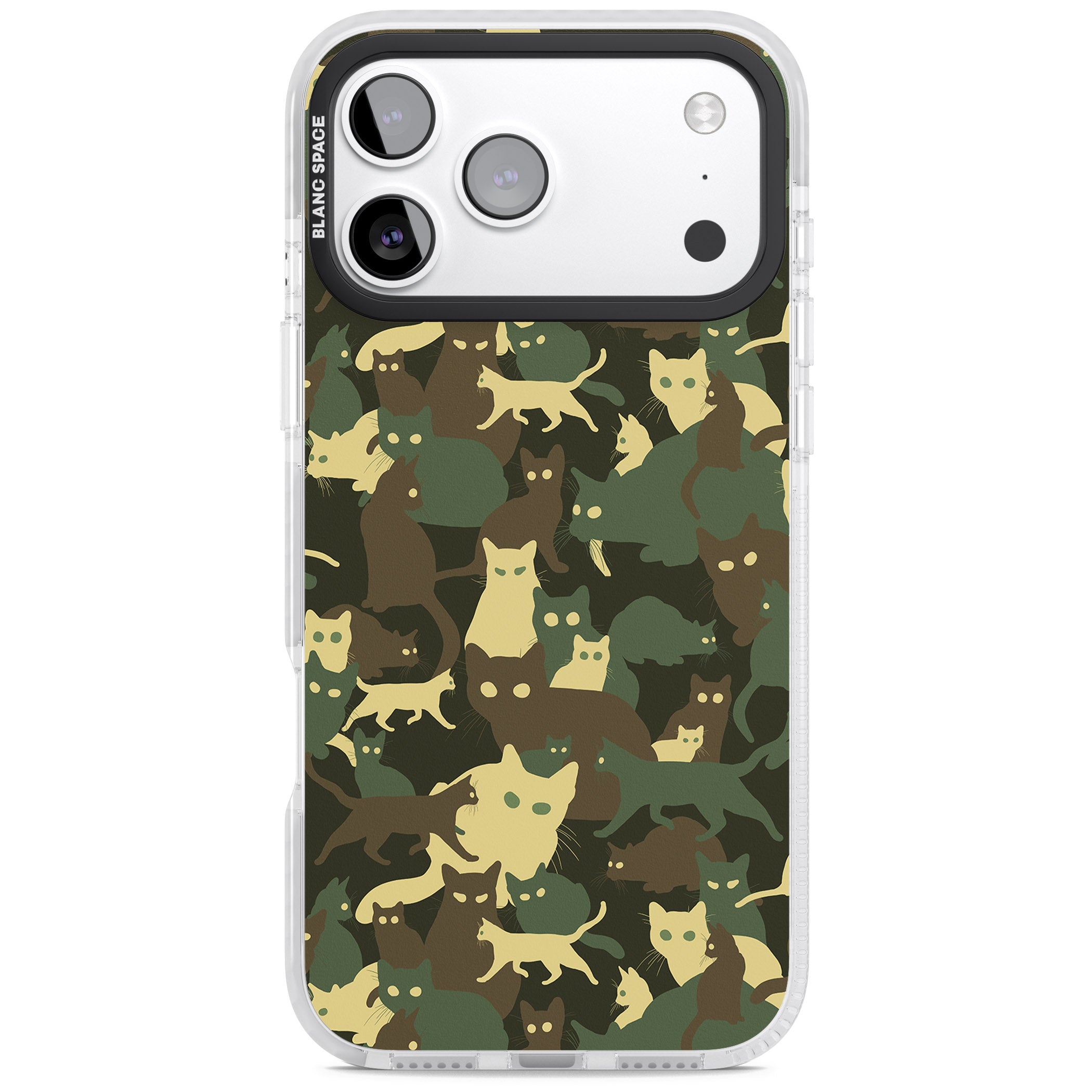 Forest Cat Camo iPhone 17 Pro Max Impact Clear Phone Case