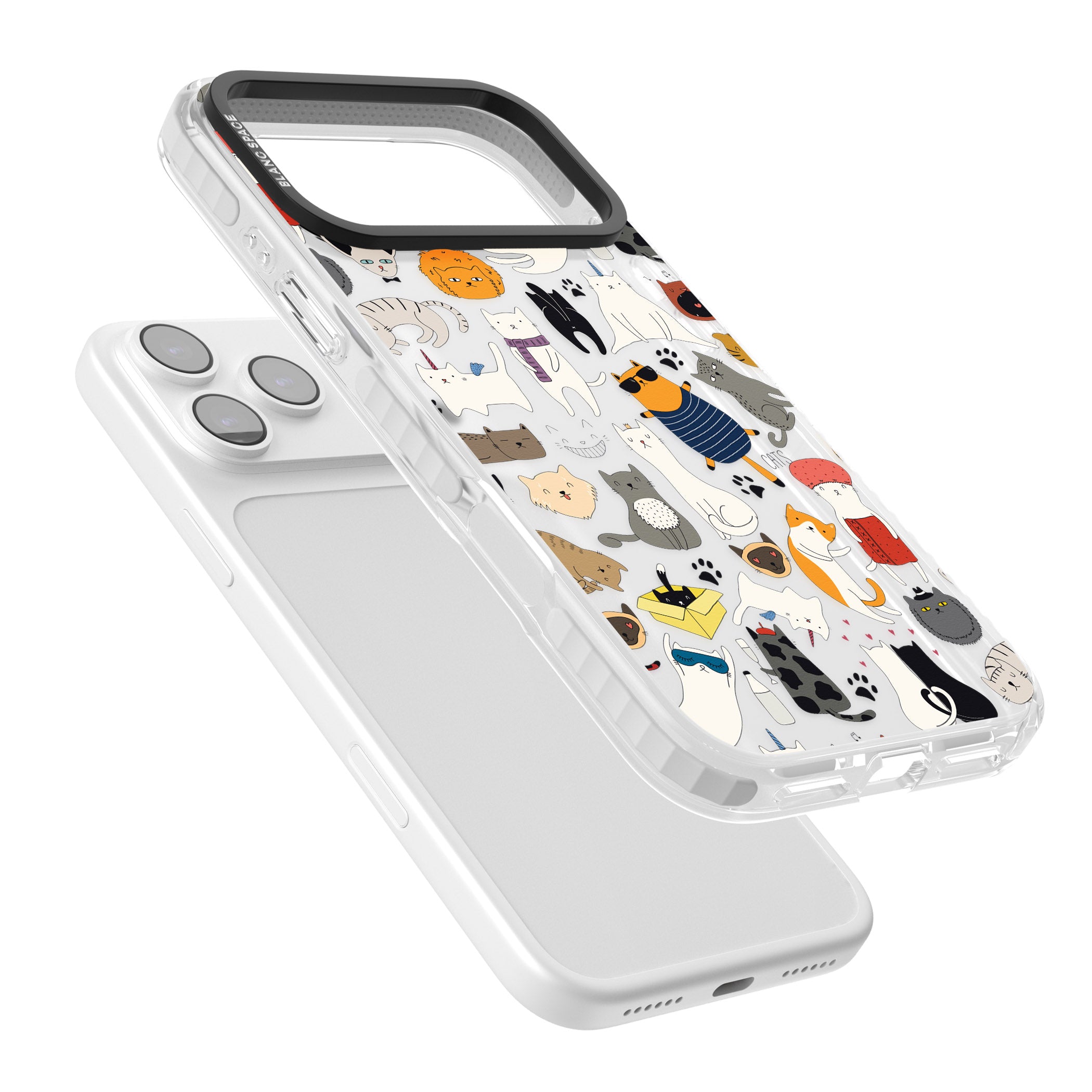 Cartoon Cat Collage iPhone 17 Pro Max Impact Clear Phone Case Colours
