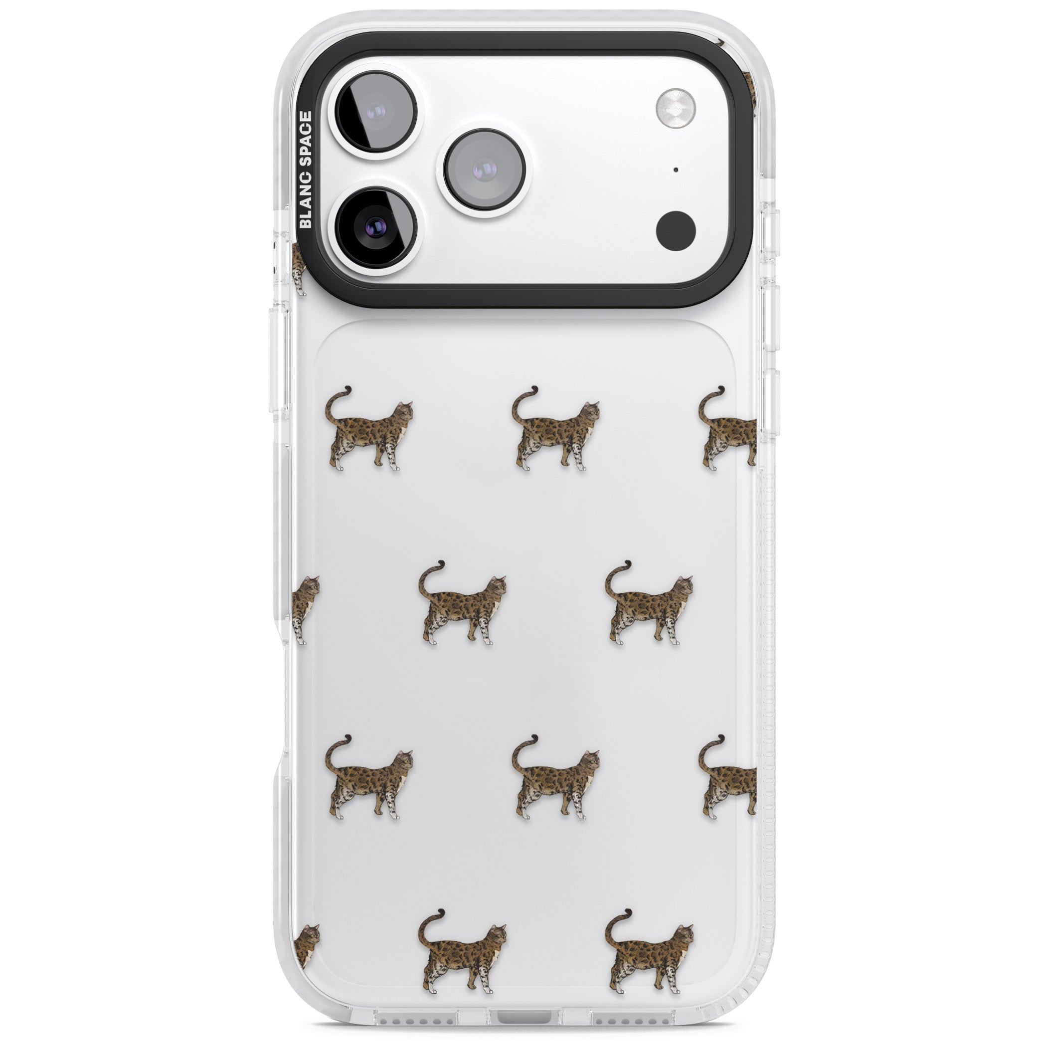 Bengal Cat Pattern iPhone 17 Pro Max Impact Clear Phone Case
