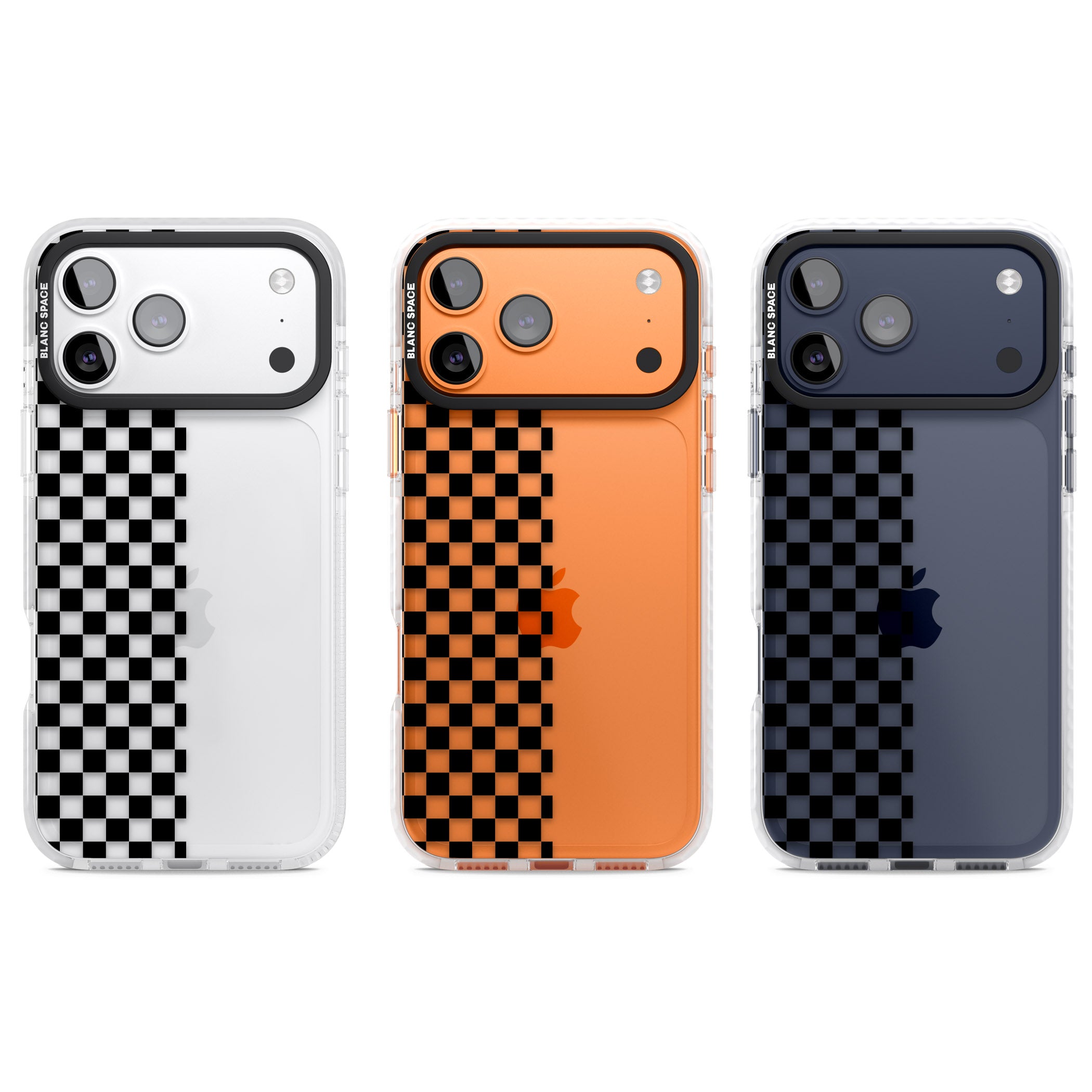 Checker: Half Black Check On Clear iPhone 17 Pro Impact Clear Phone Case APT Impact Protection