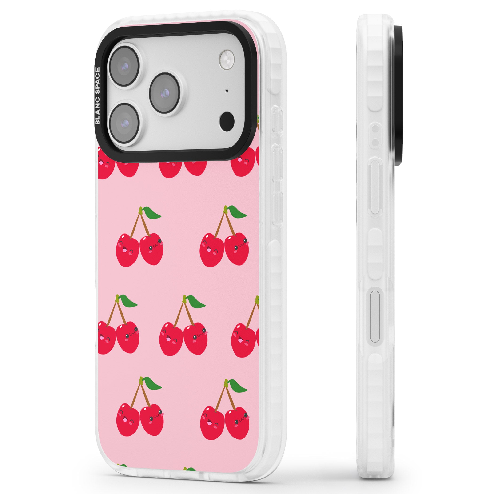 Cheeky Cherry iPhone 17 Pro Max Impact Clear Phone Case Side Profile