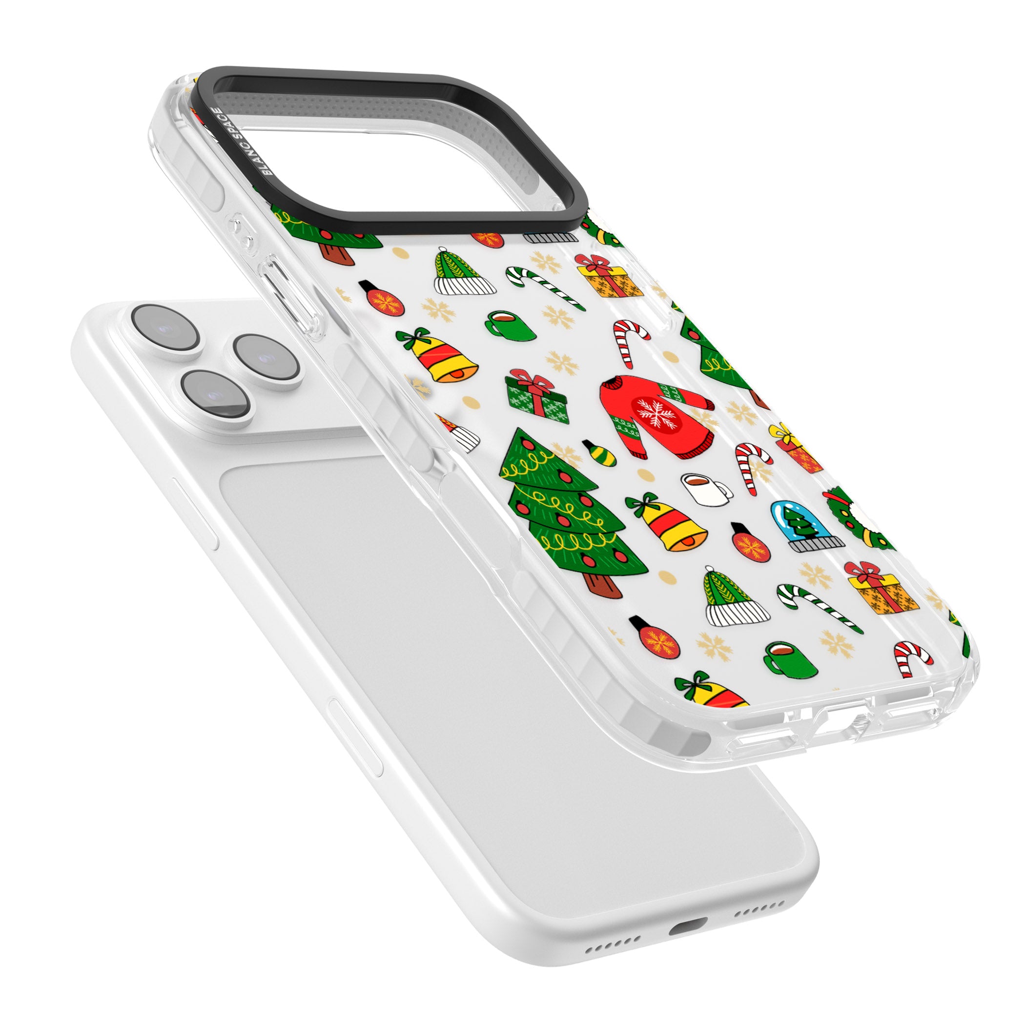Christmas Mixture Pattern iPhone 17 Pro Max Impact Clear Phone Case Colours