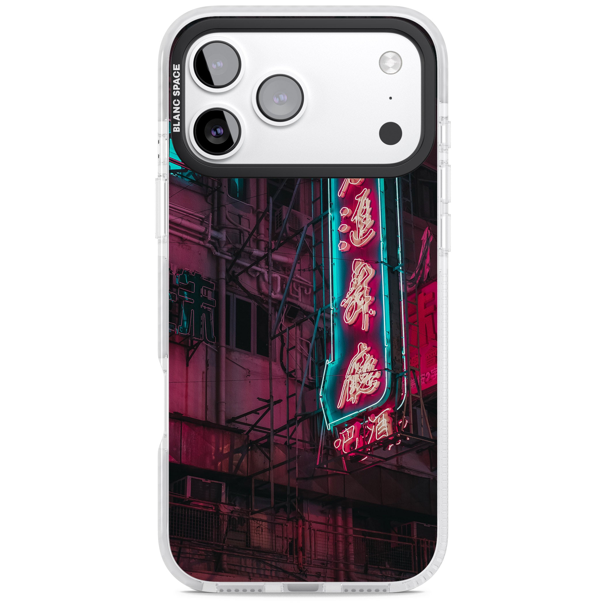 Neon Kanji Cityscape iPhone 17 Pro Max Impact Clear Phone Case