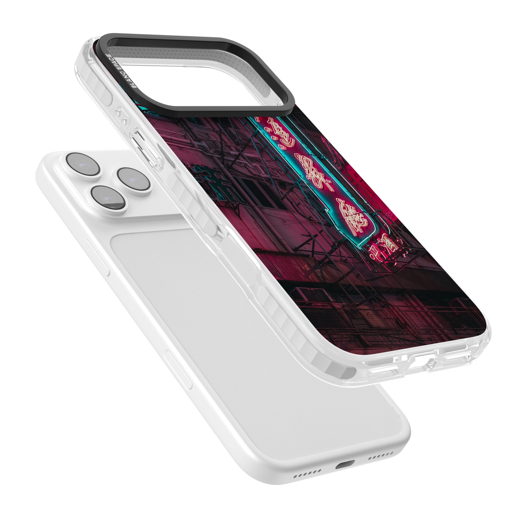 Neon Kanji Cityscape iPhone 17 Pro Max Impact Clear Phone Case Colours