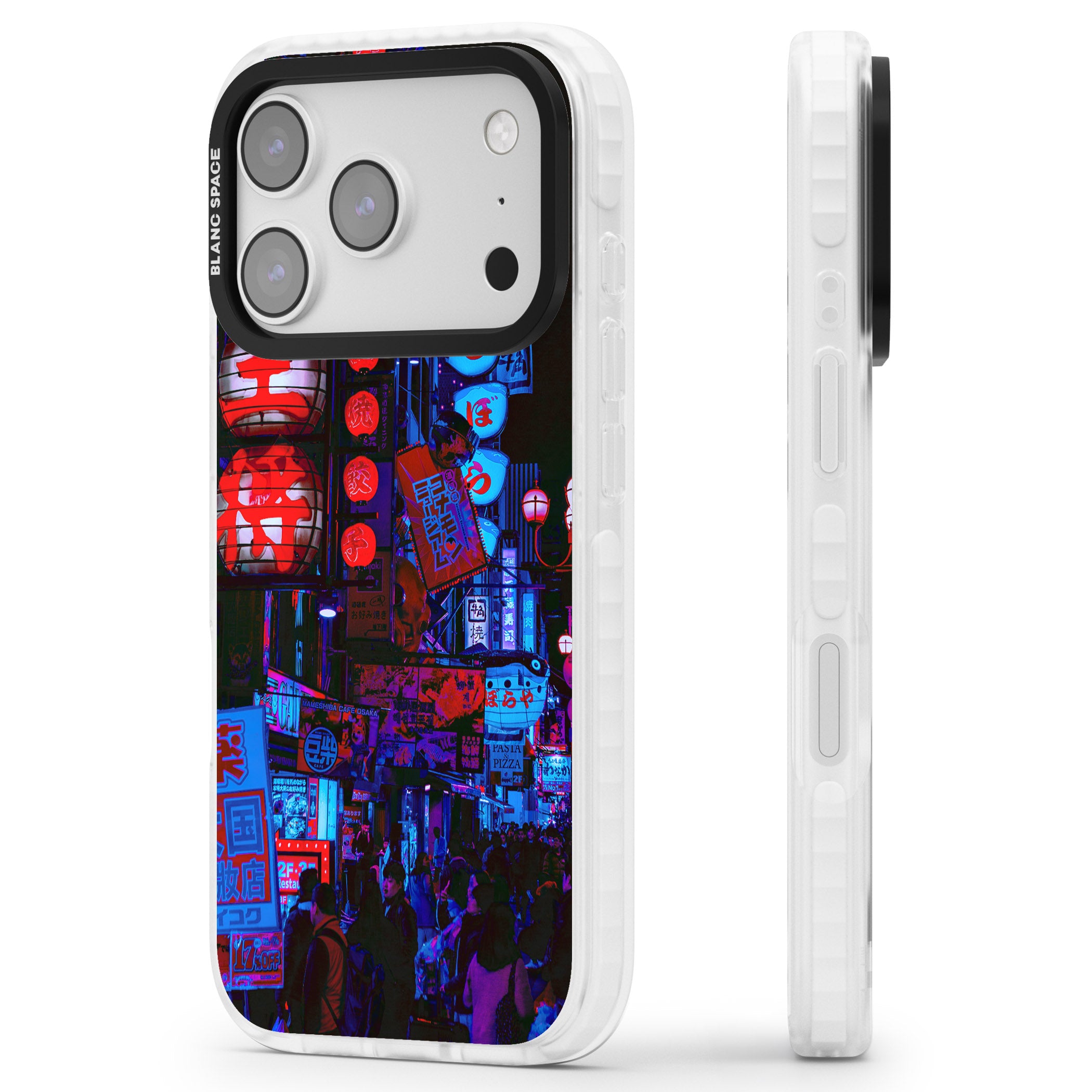 Neon City Nights iPhone 17 Pro Max Impact Clear Phone Case Side Profile