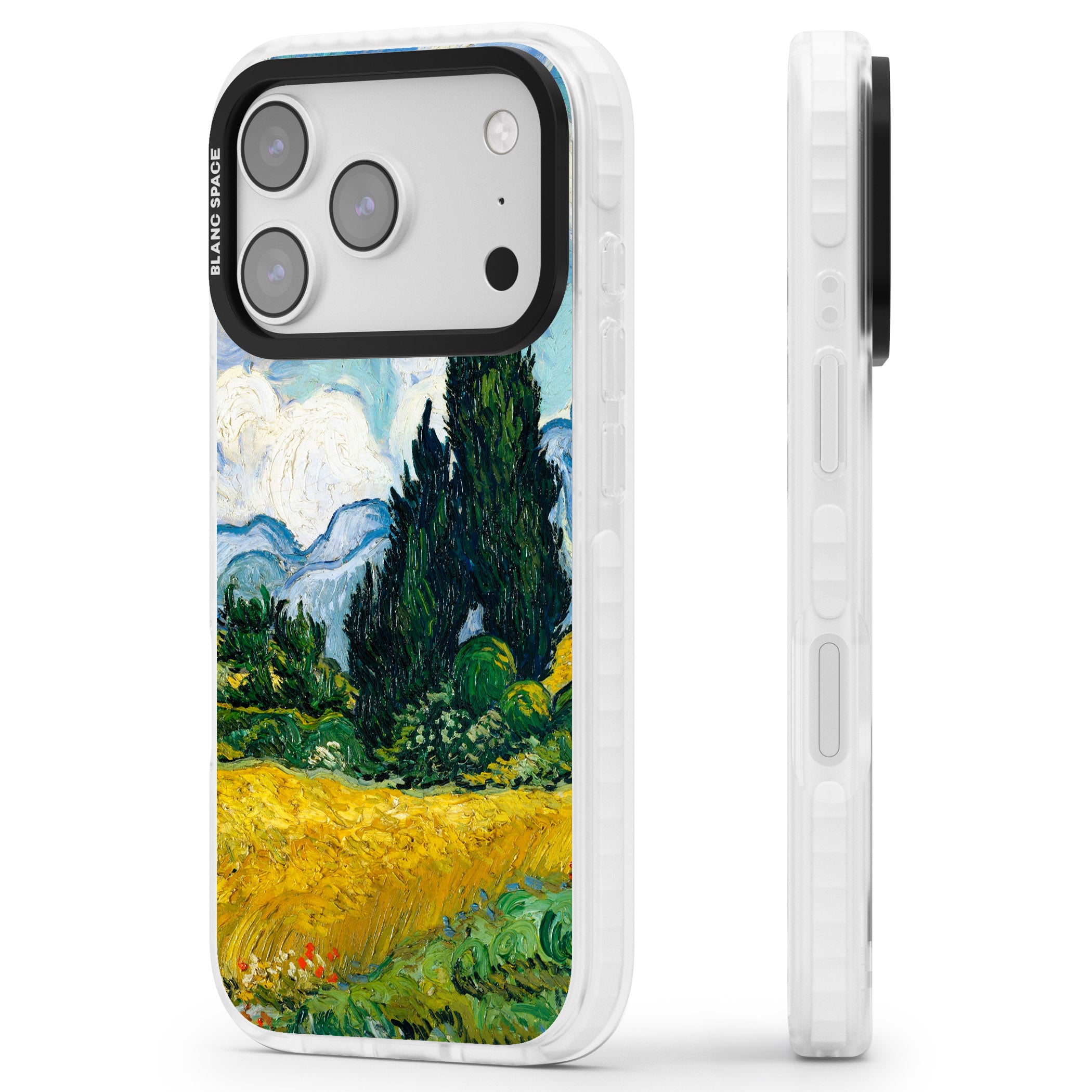 Wheat Field With Cypresses By Vincent Van Gogh iPhone 17 Pro Max Impact Clear Phone Case Side Profile