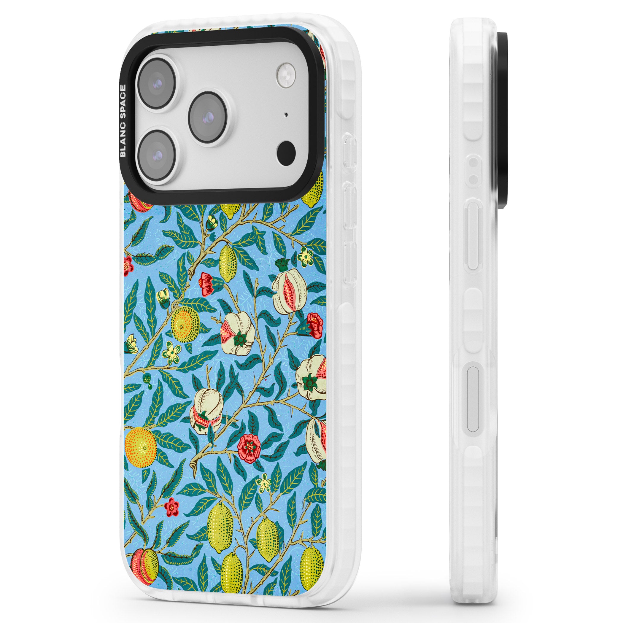 Vintage Fruits iPhone 17 Pro Max Impact Clear Phone Case Side Profile