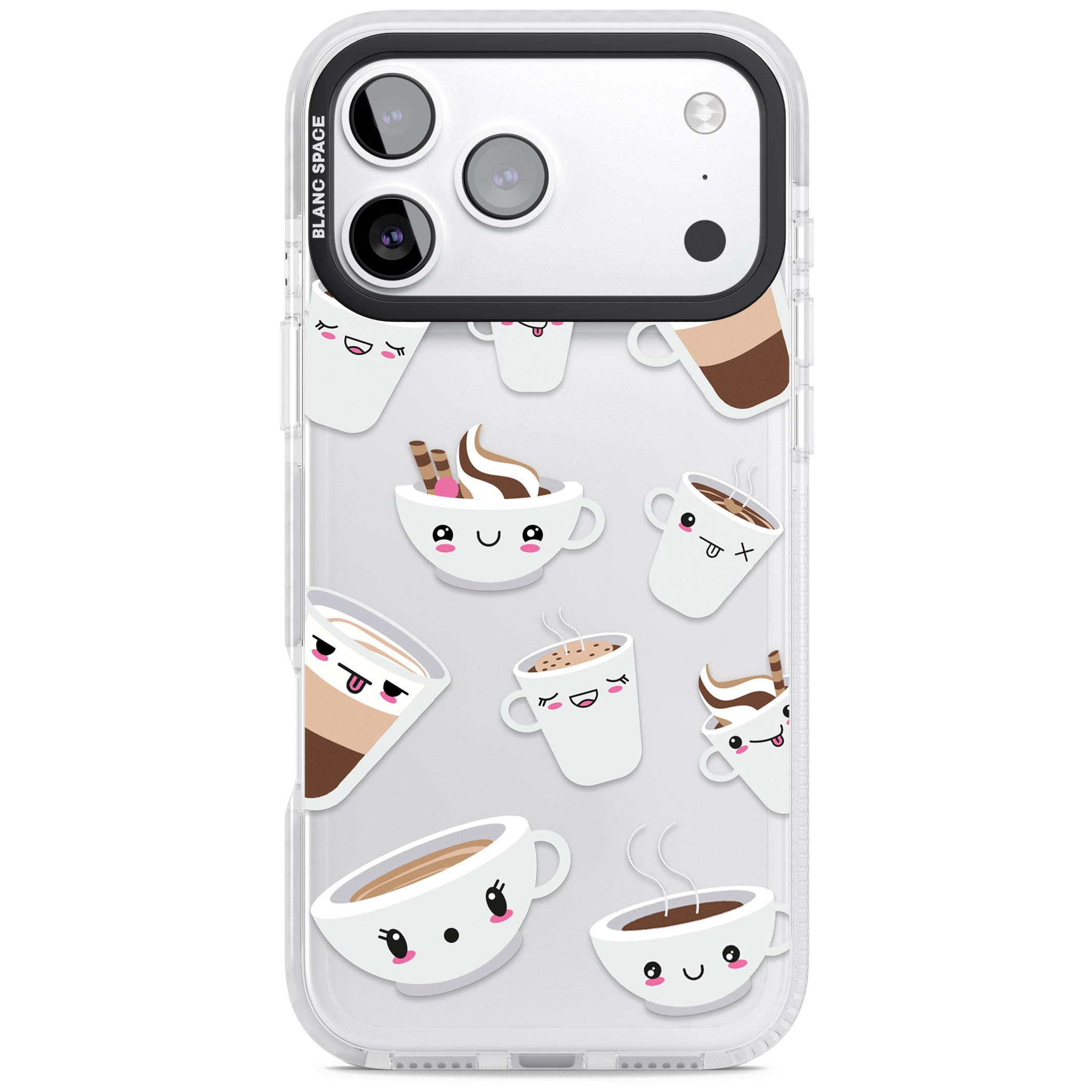 Coffee Faces iPhone 17 Pro Max Impact Clear Phone Case