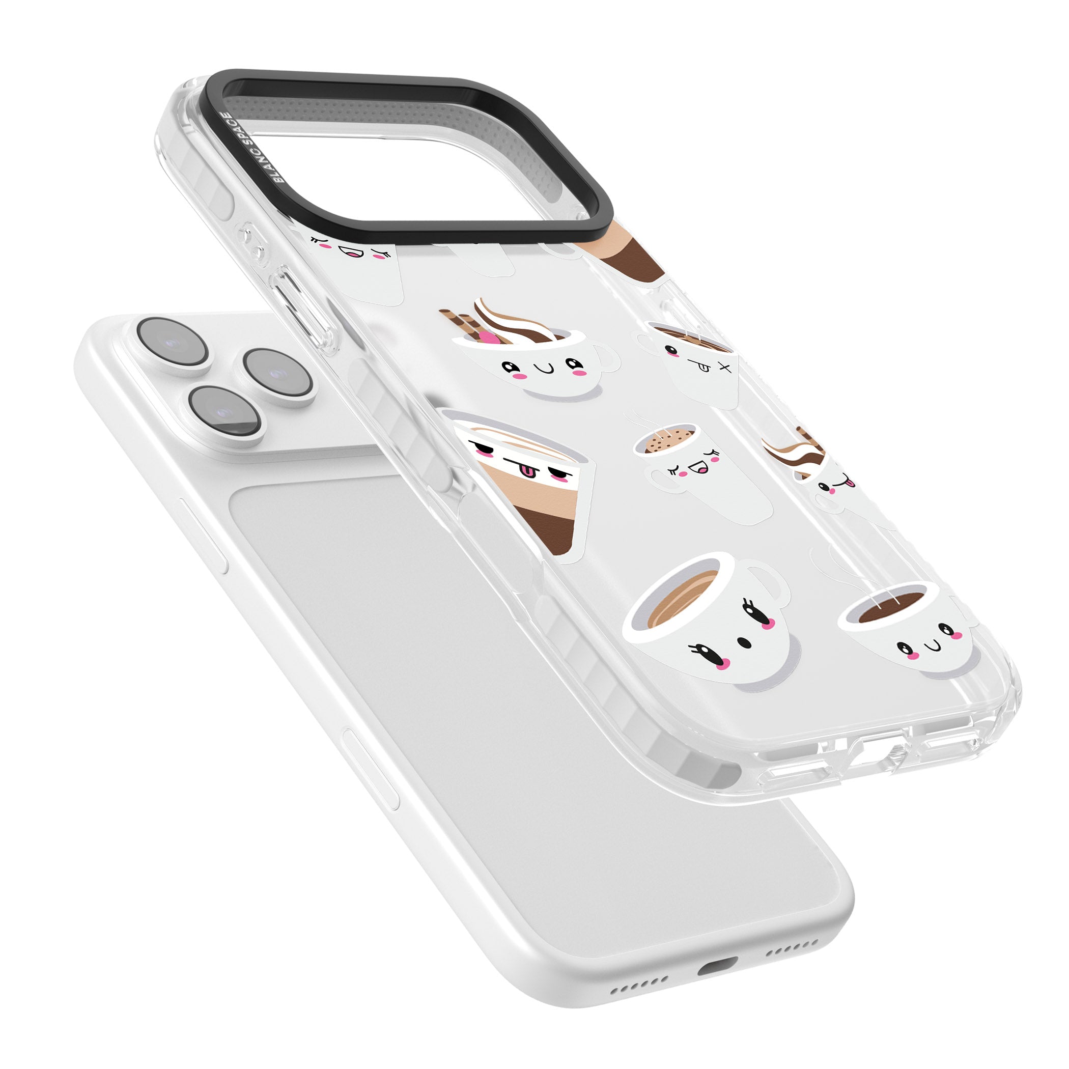 Coffee Faces iPhone 17 Pro Max Impact Clear Phone Case Colours