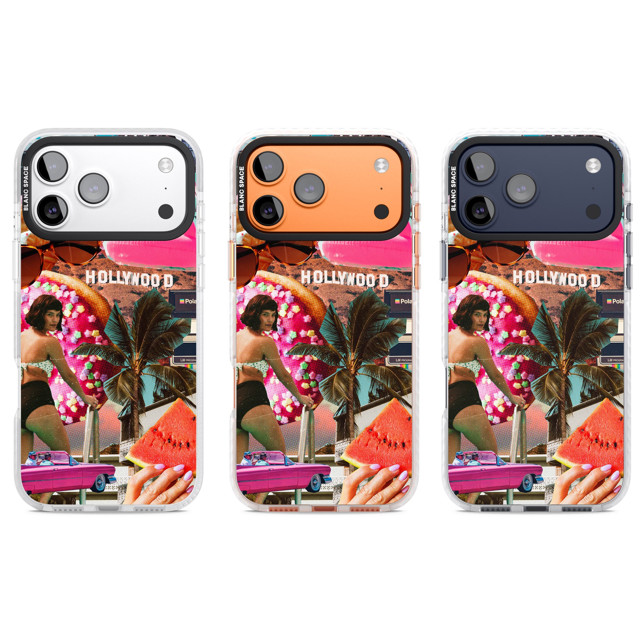 Hollywood Retro Collage iPhone 17 Pro Impact Clear Phone Case APT Impact Protection