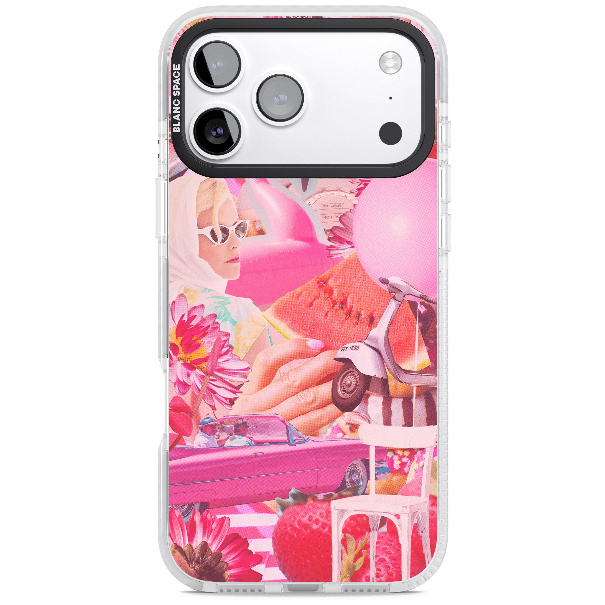 Retro Pink Glamour iPhone 17 Pro Max Impact Clear Phone Case