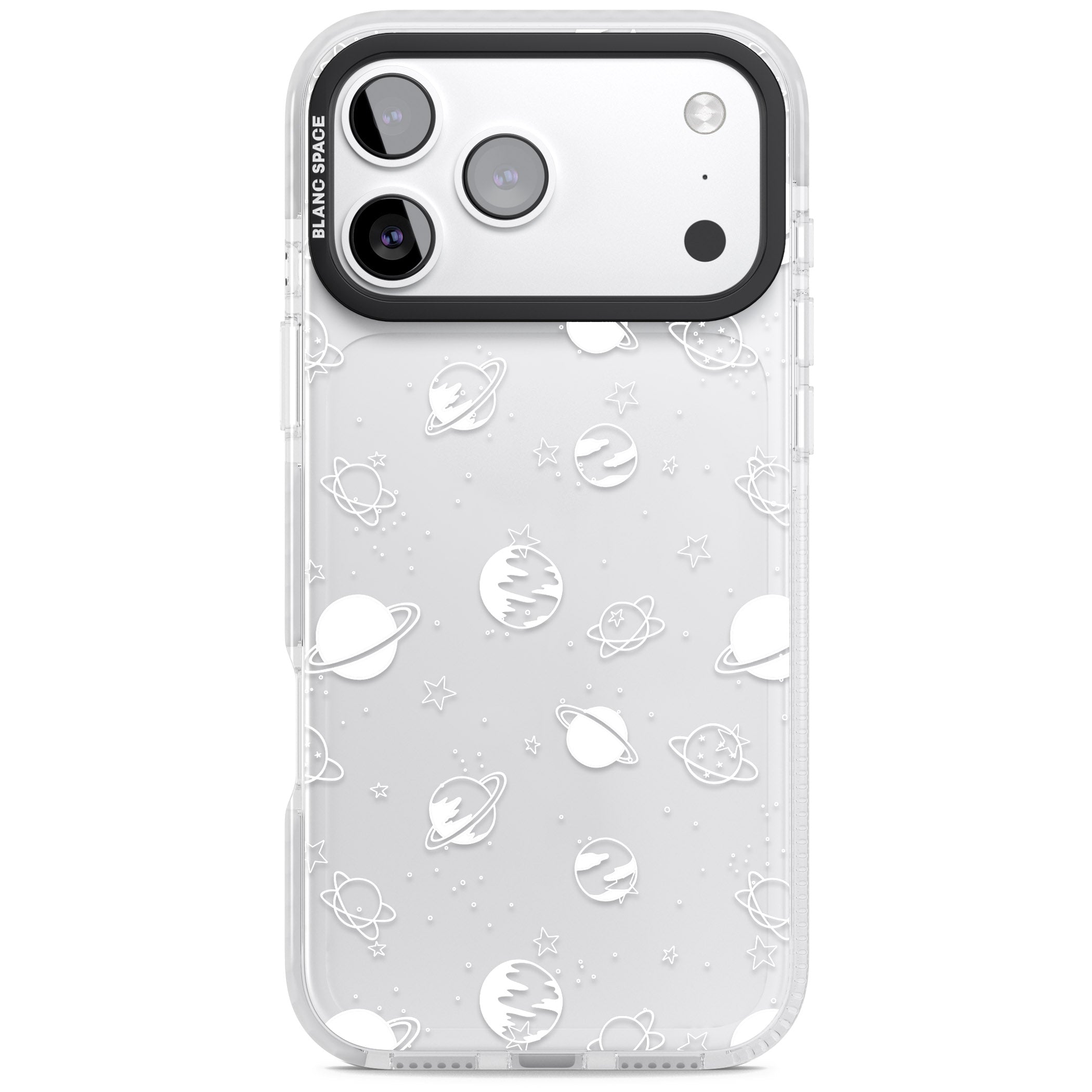 Cosmic Black Planet iPhone 17 Pro Max Impact Clear Phone Case