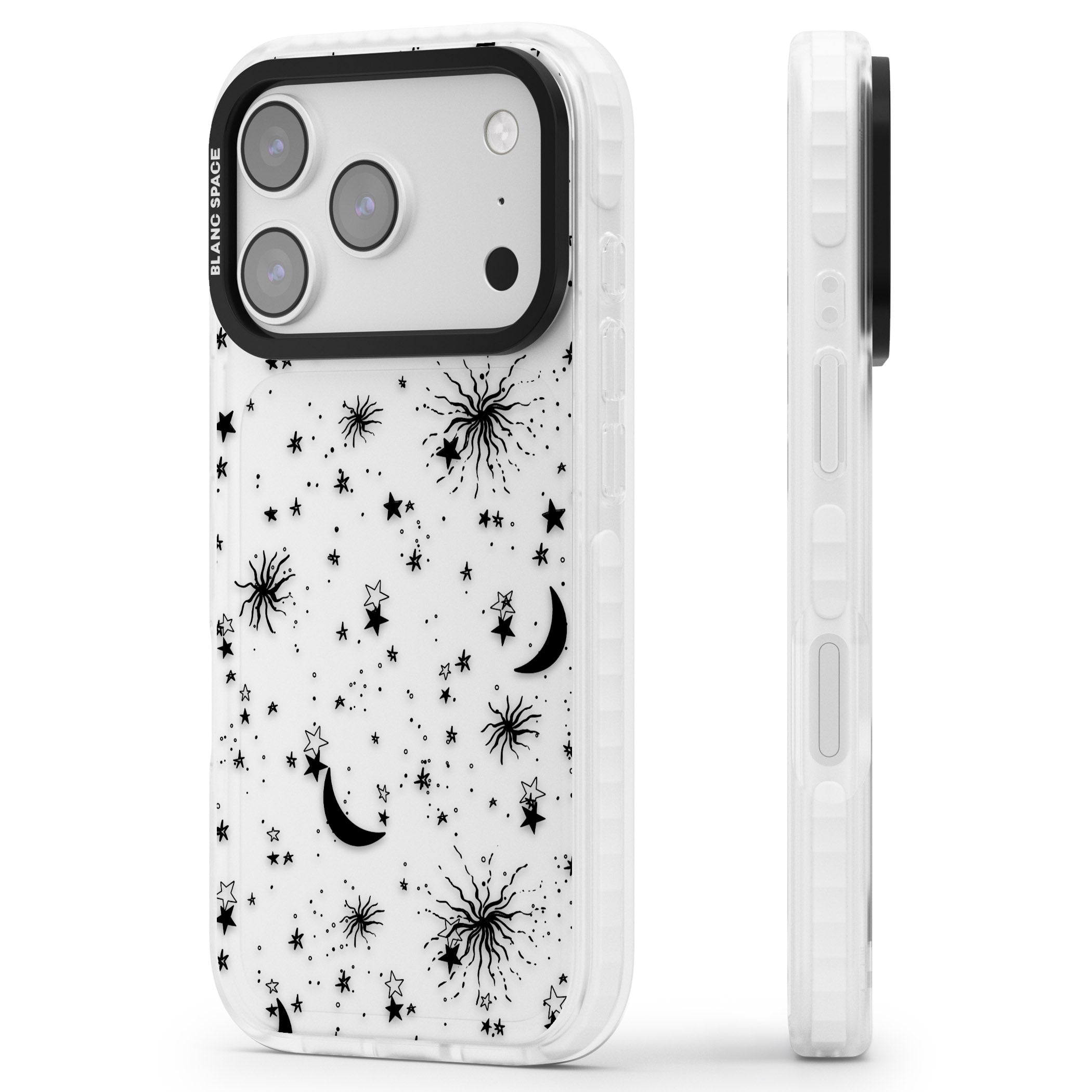 Celestial Night iPhone 17 Pro Max Impact Clear Phone Case Side Profile