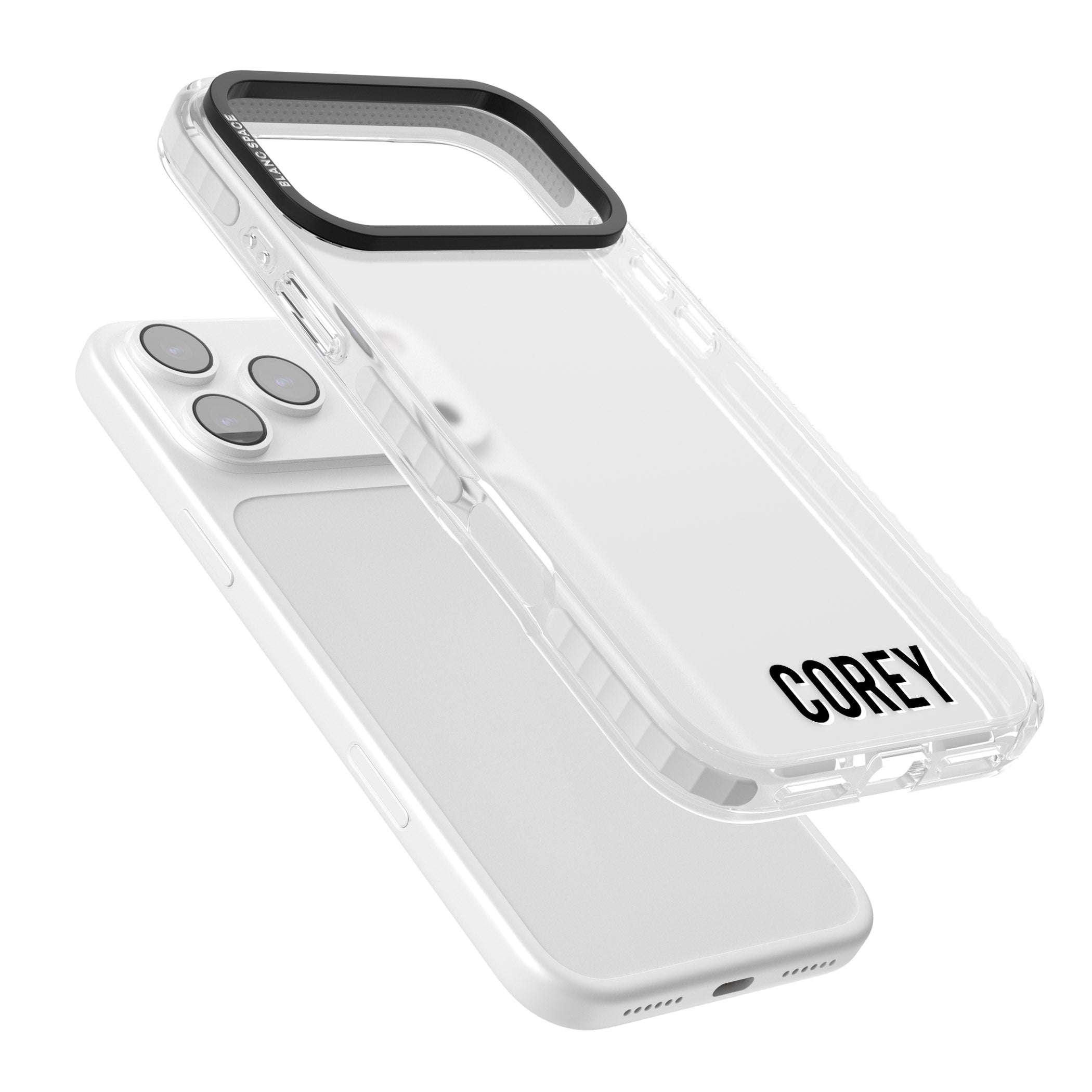 Personalised Bottom Name iPhone 17 Pro Max Impact Clear Phone Case Colours