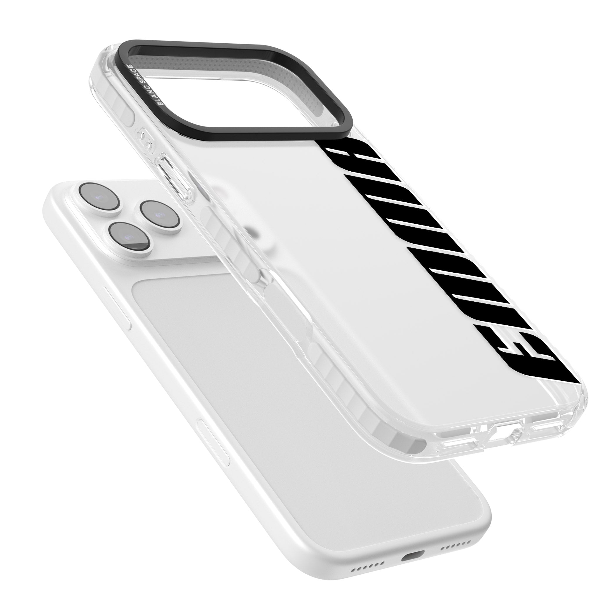 Personalised Vertical Bold Name iPhone 17 Pro Max Impact Clear Phone Case Colours
