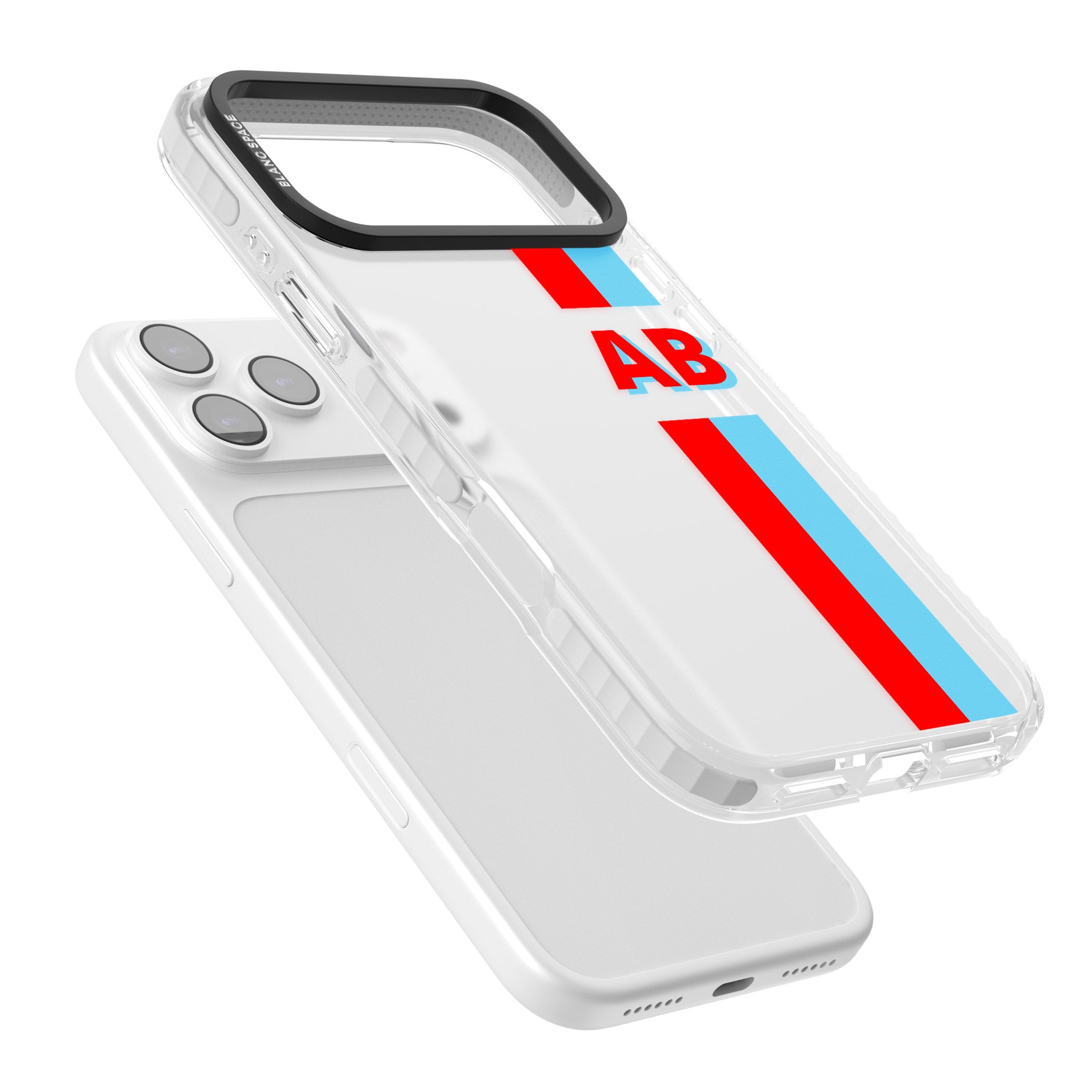 Personalised Bold Striped iPhone 17 Pro Max Impact Clear Phone Case Colours