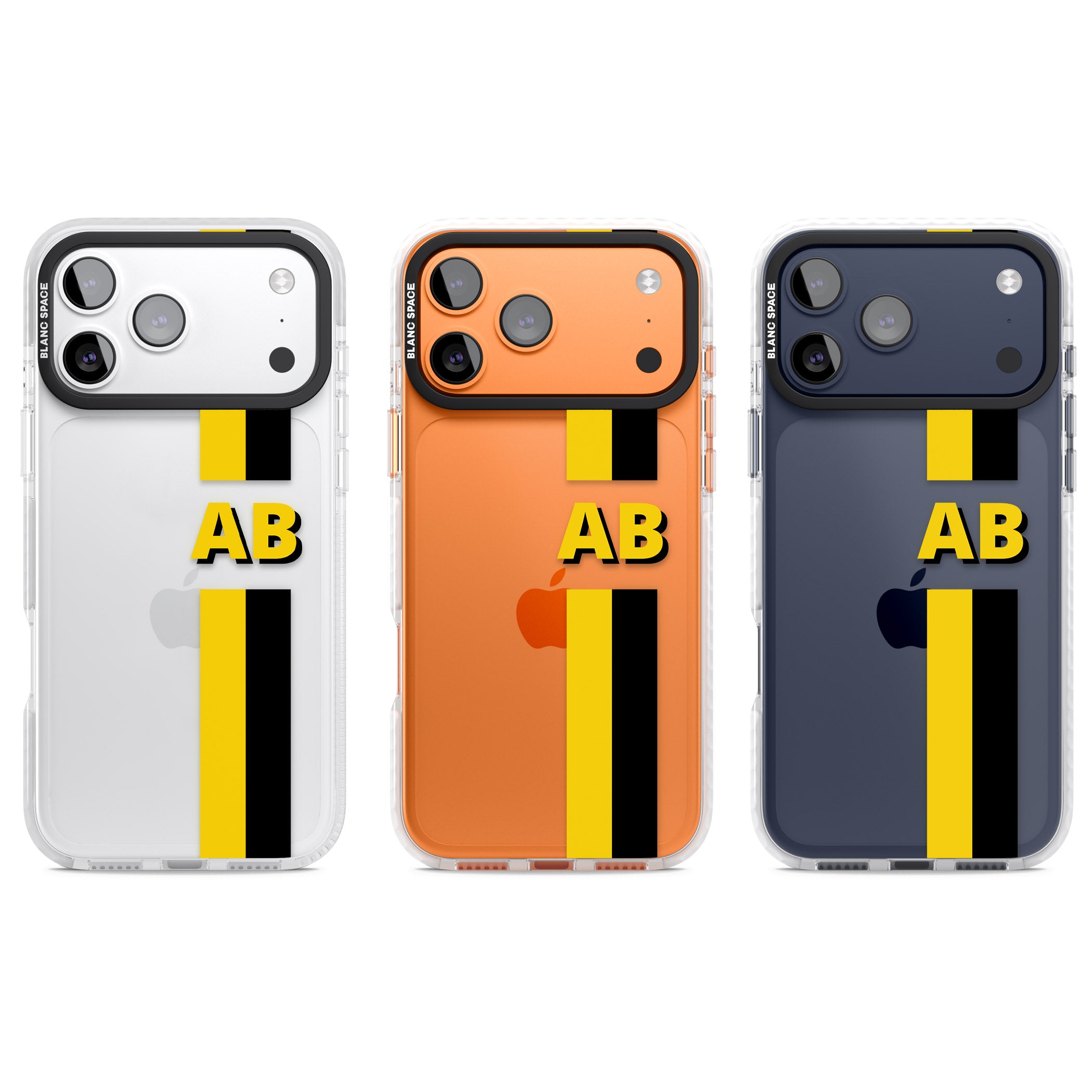Personalised Bold Name Striped iPhone 17 Pro Impact Clear Phone Case APT Impact Protection