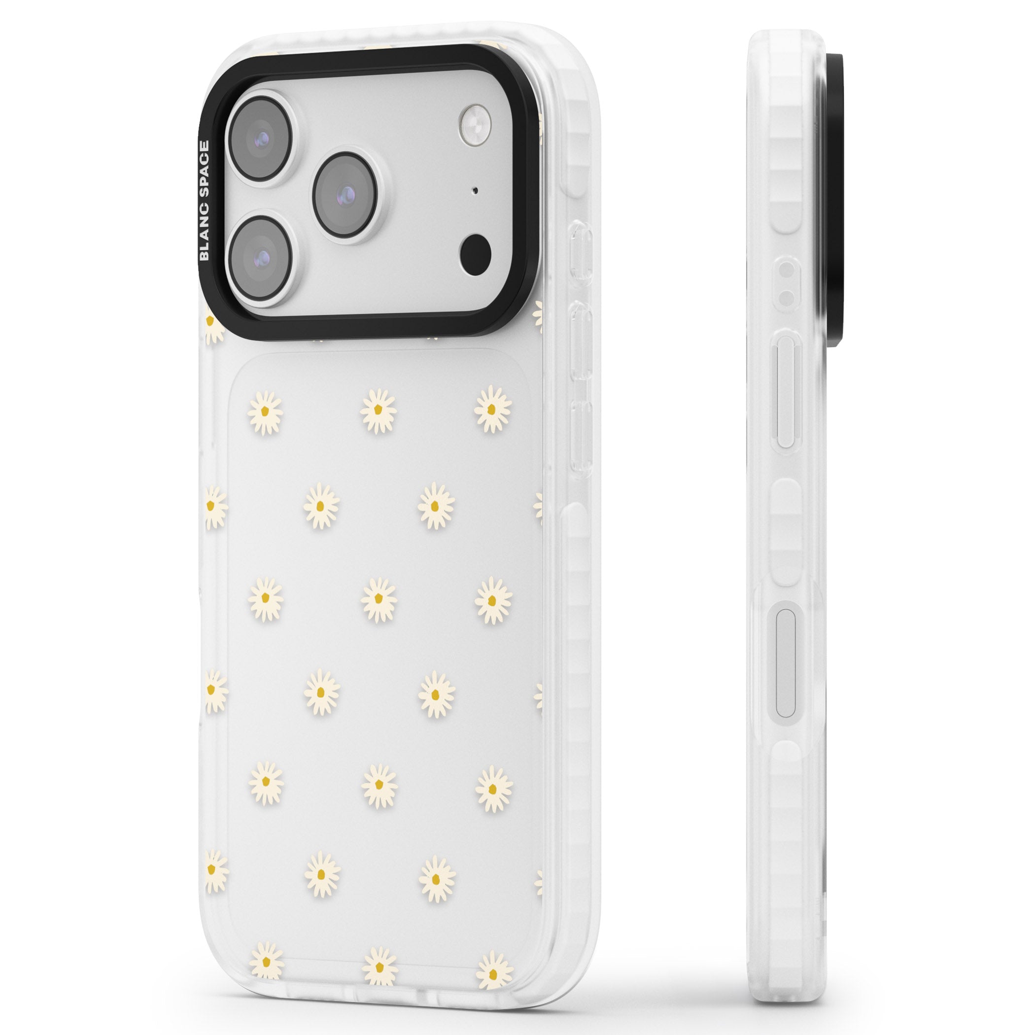 Daisy Pop Floral iPhone 17 Pro Max Impact Clear Phone Case Side Profile