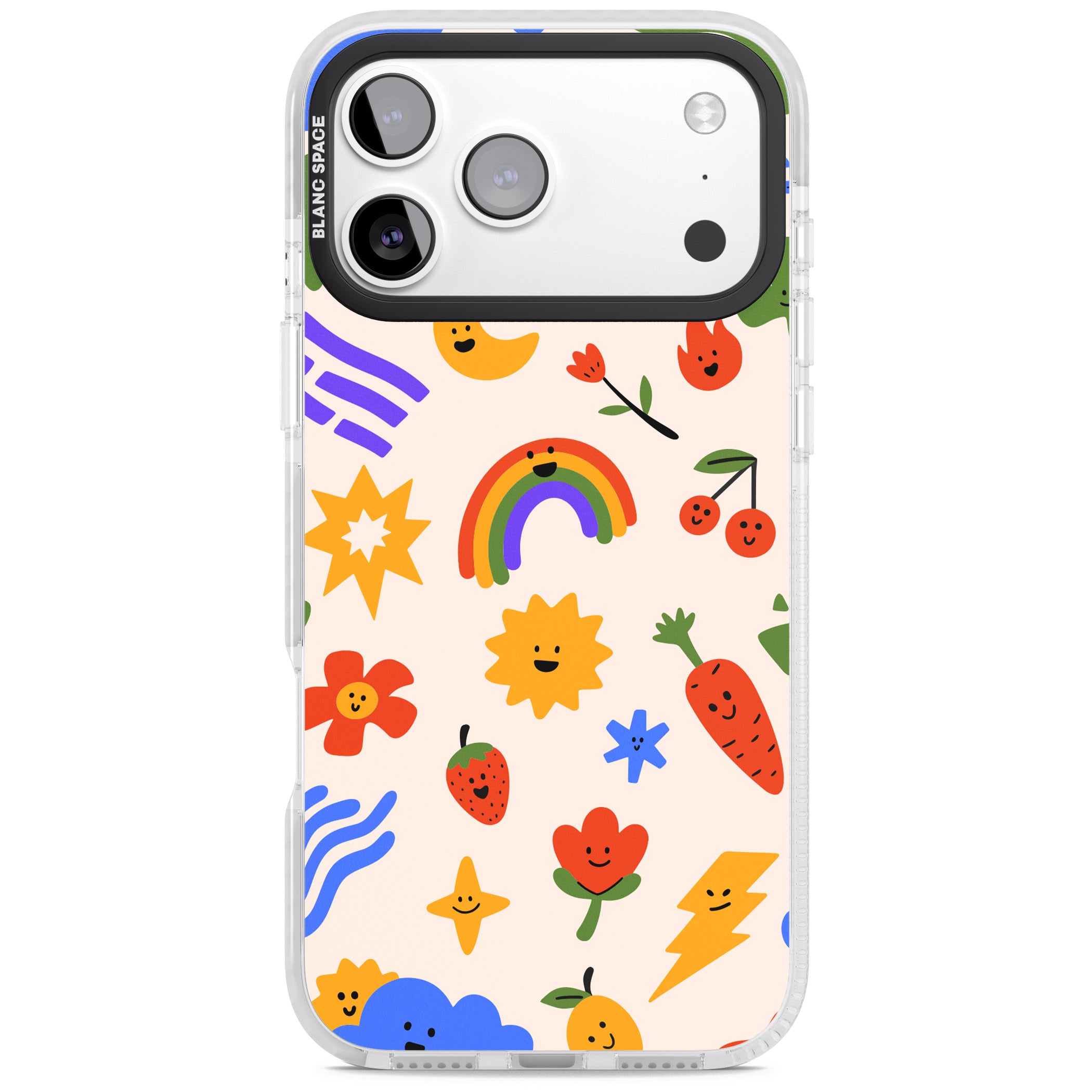 Playful Kawaii Icons iPhone 17 Pro Max Impact Clear Phone Case
