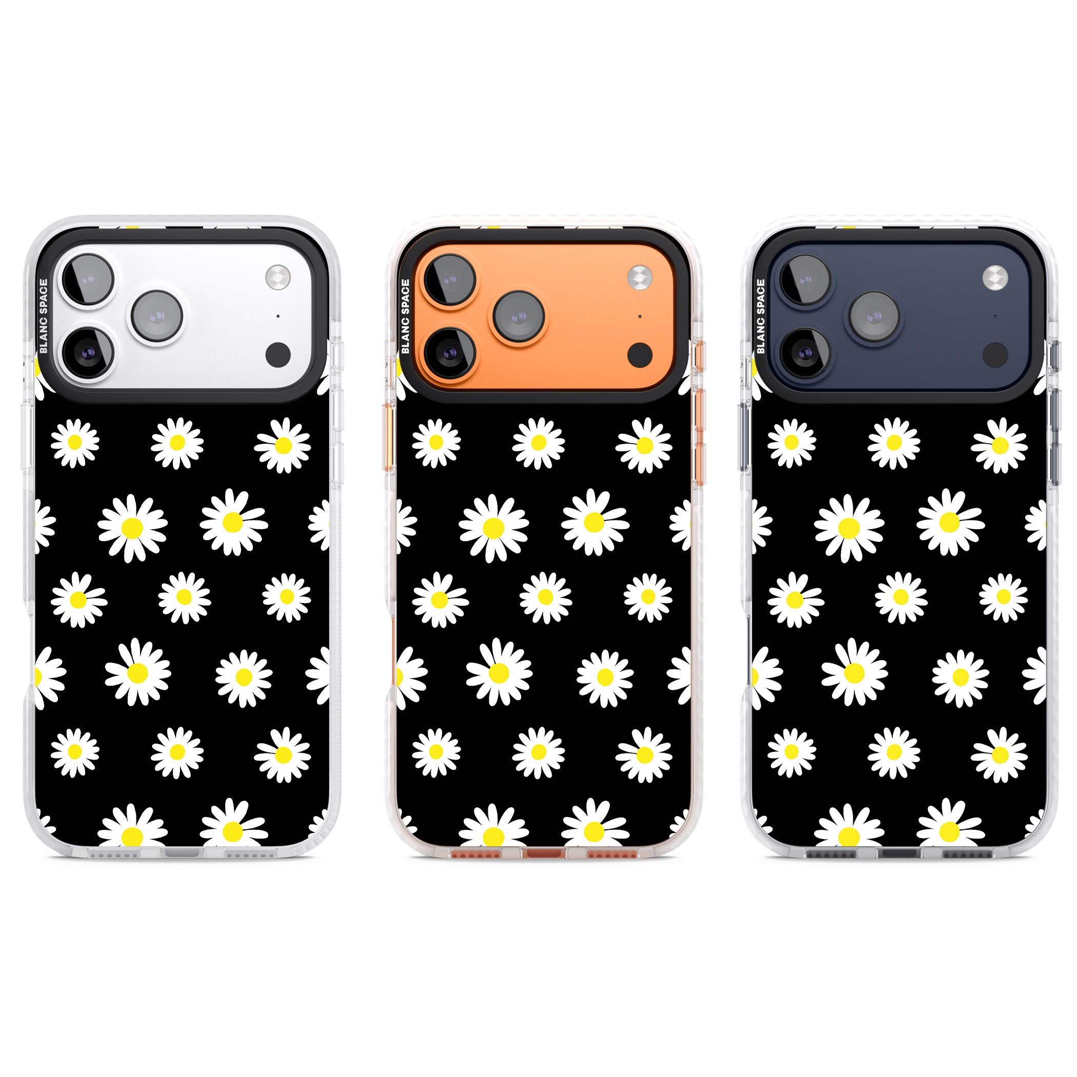Personalised Chic Daisy Pattern iPhone 17 Pro Impact Clear Phone Case APT Impact Protection