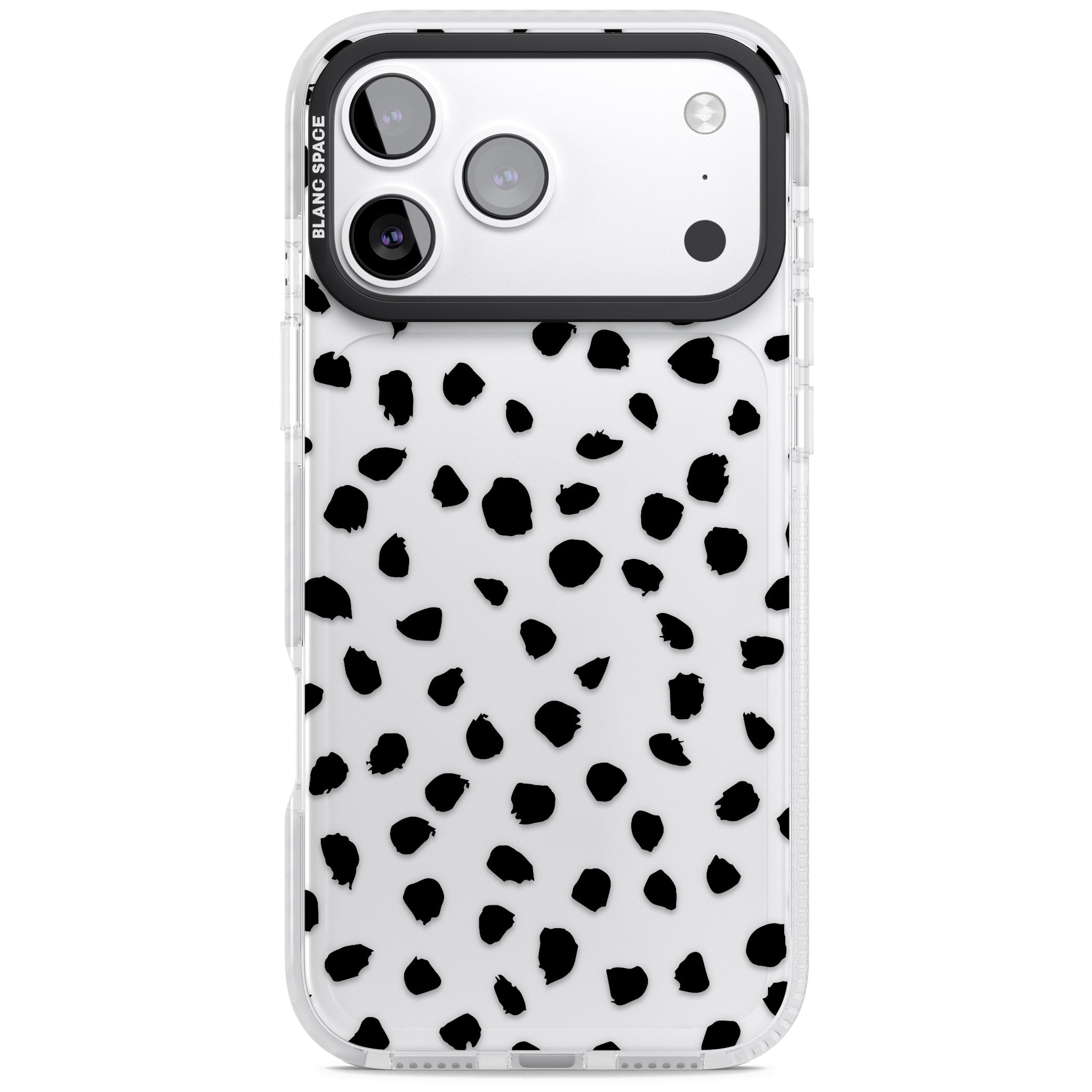 Black Dalmatian Polka Dot iPhone 17 Pro Max Impact Clear Phone Case