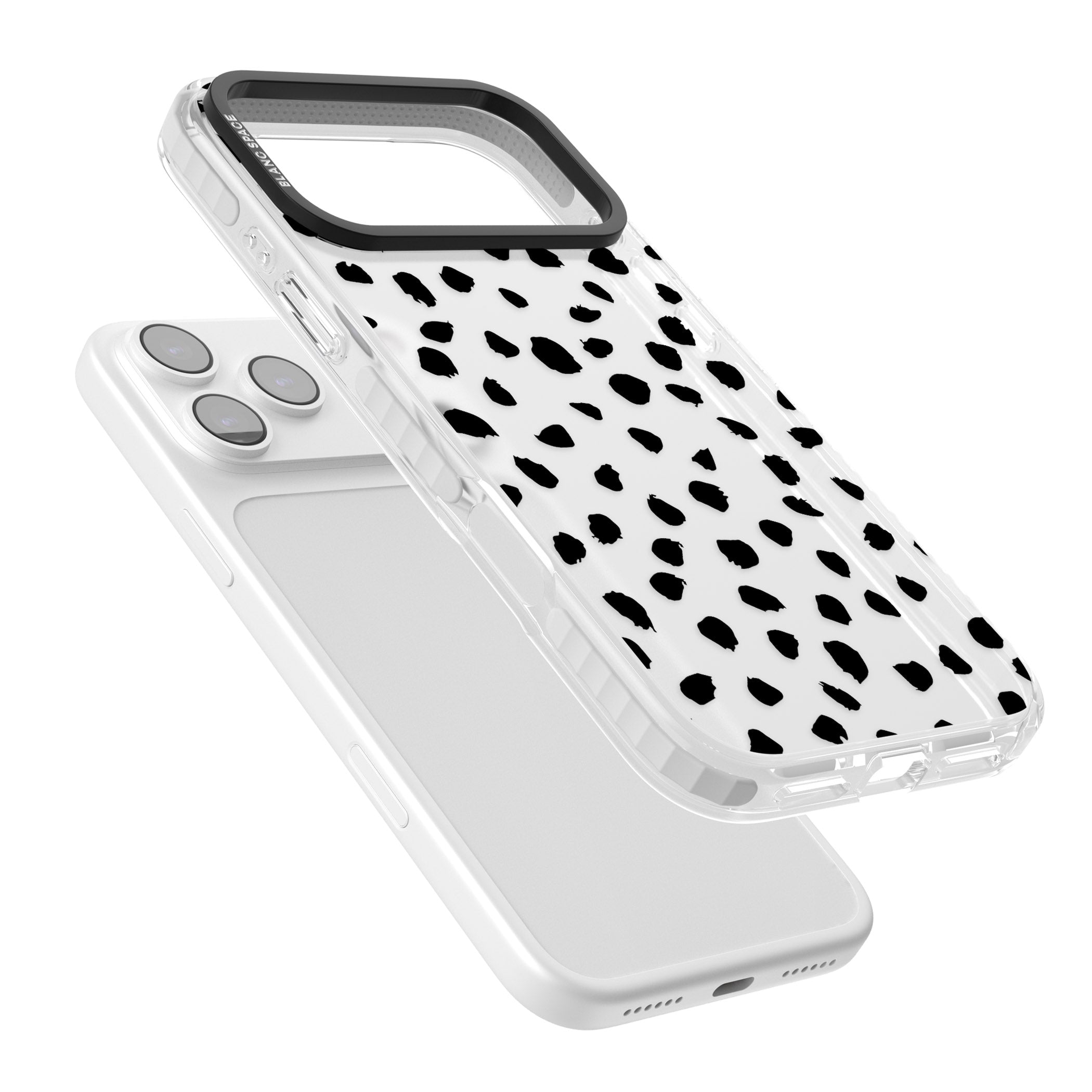 Black Dalmatian Polka Dot iPhone 17 Pro Max Impact Clear Phone Case Colours