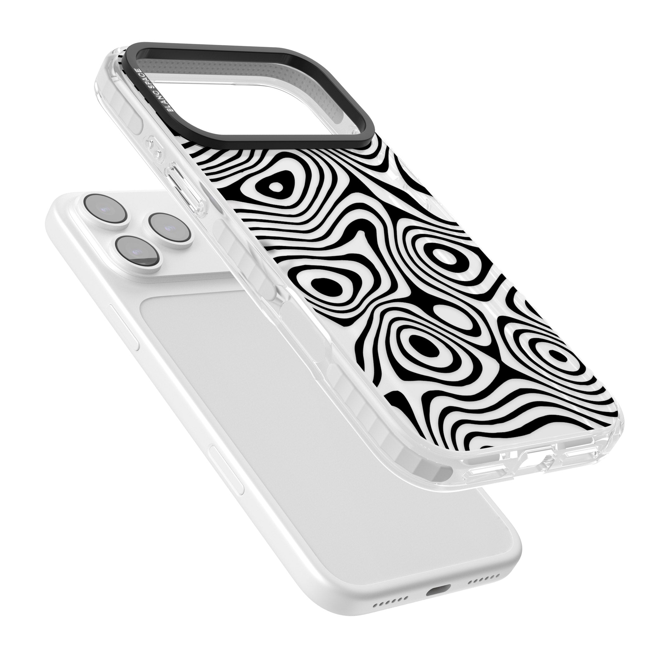 Dark Topographic Map iPhone 17 Pro Max Impact Clear Phone Case Colours